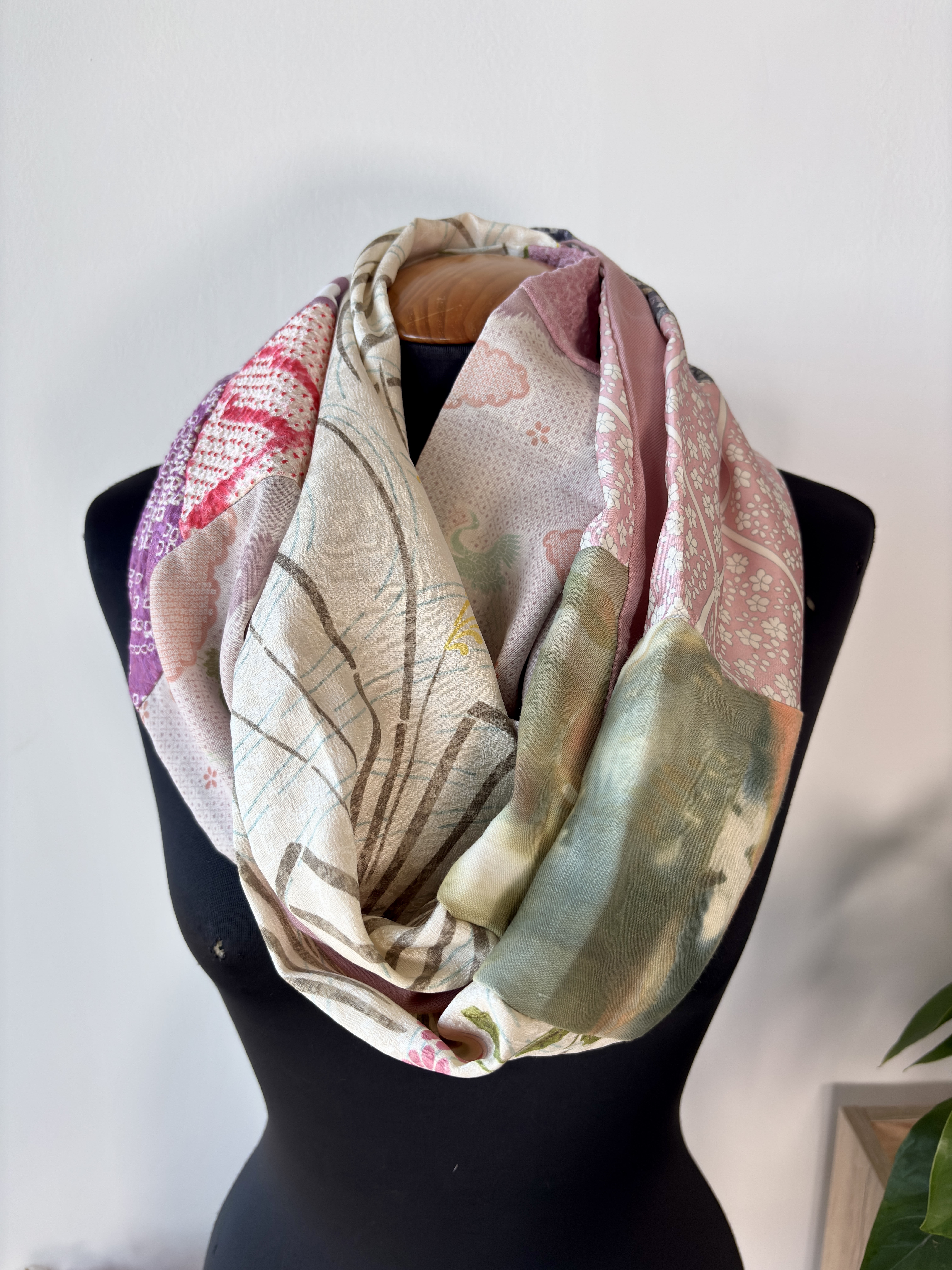 Patchwork kimono Silk Scarf