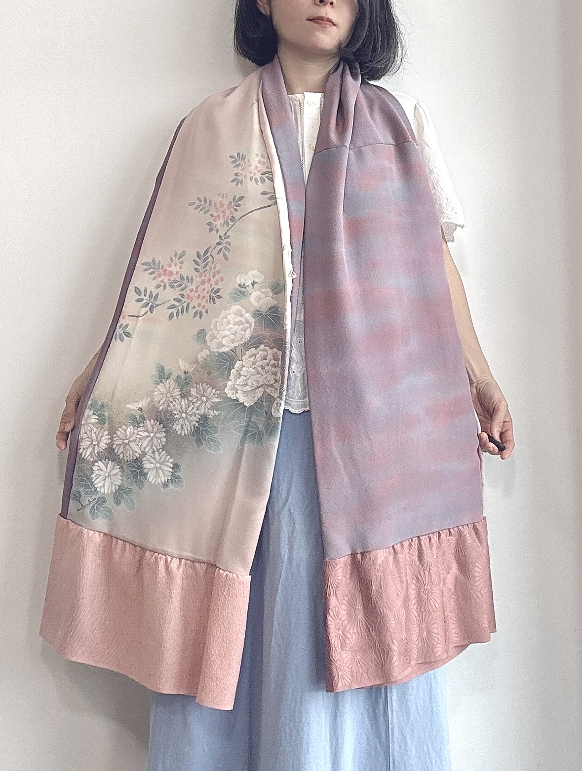 Floral Silk Kimono Scarf