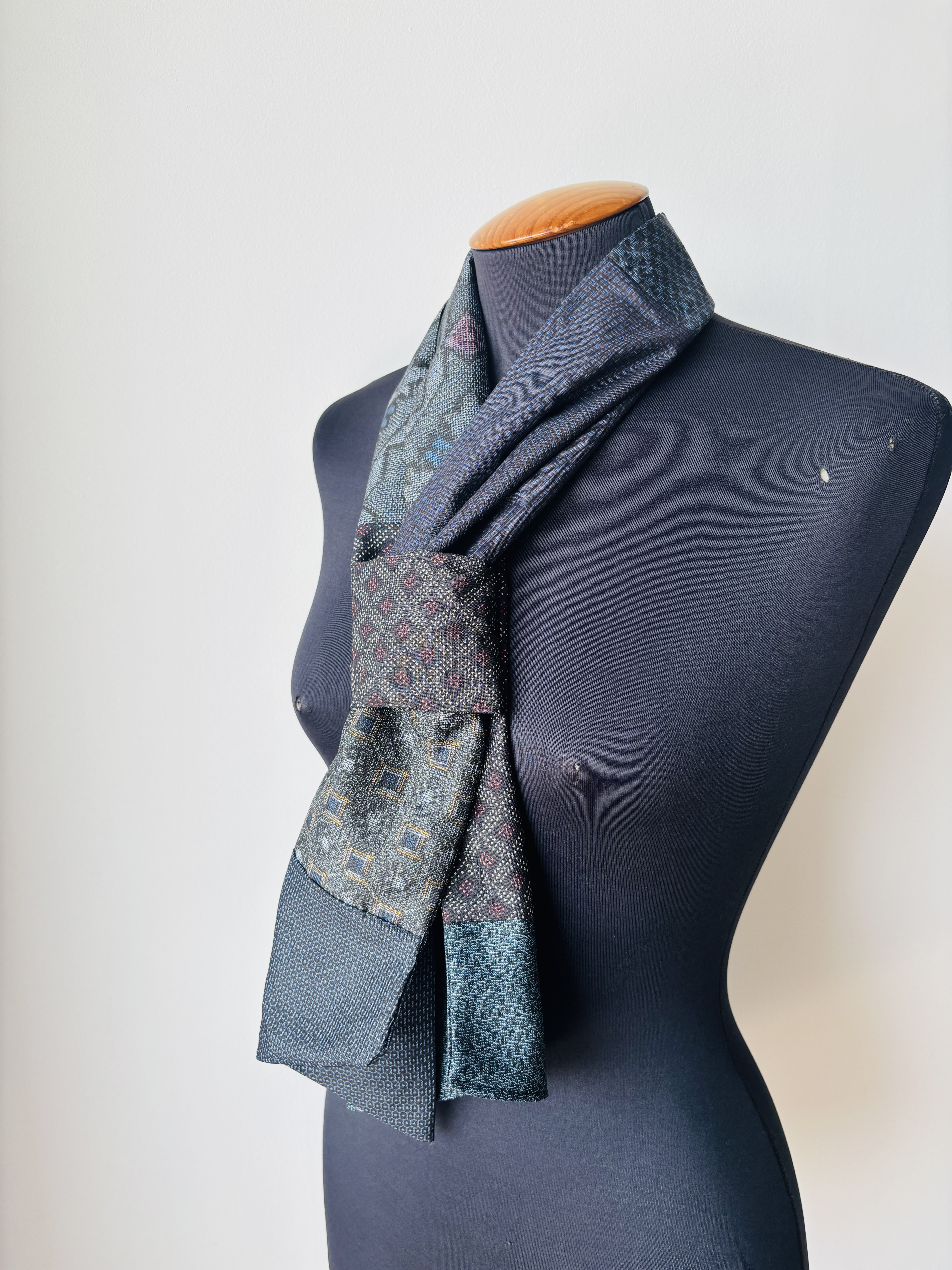 Elegant Patchwork Silk Scarf