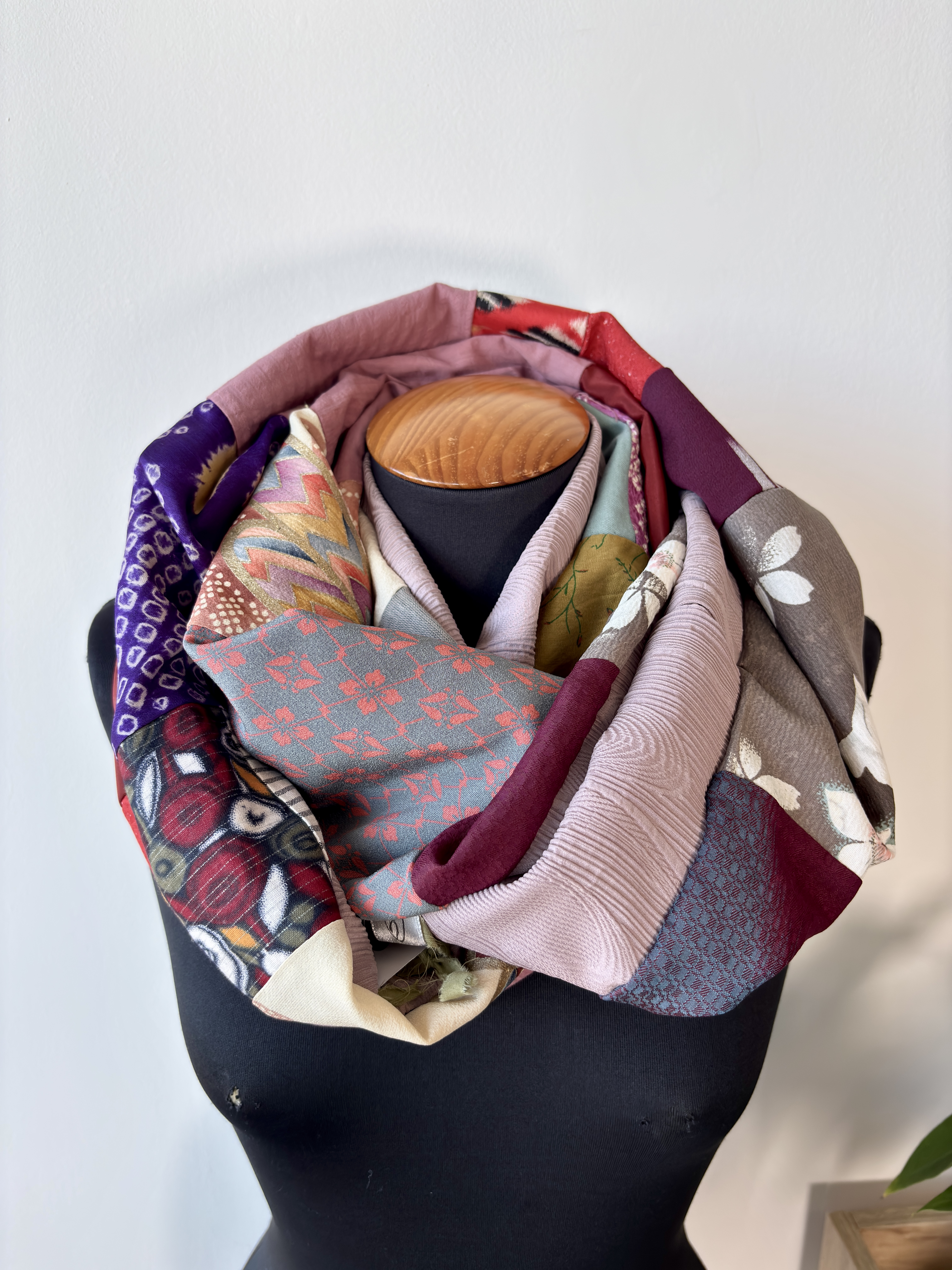 Patchwork  kimono Infinity Scarf