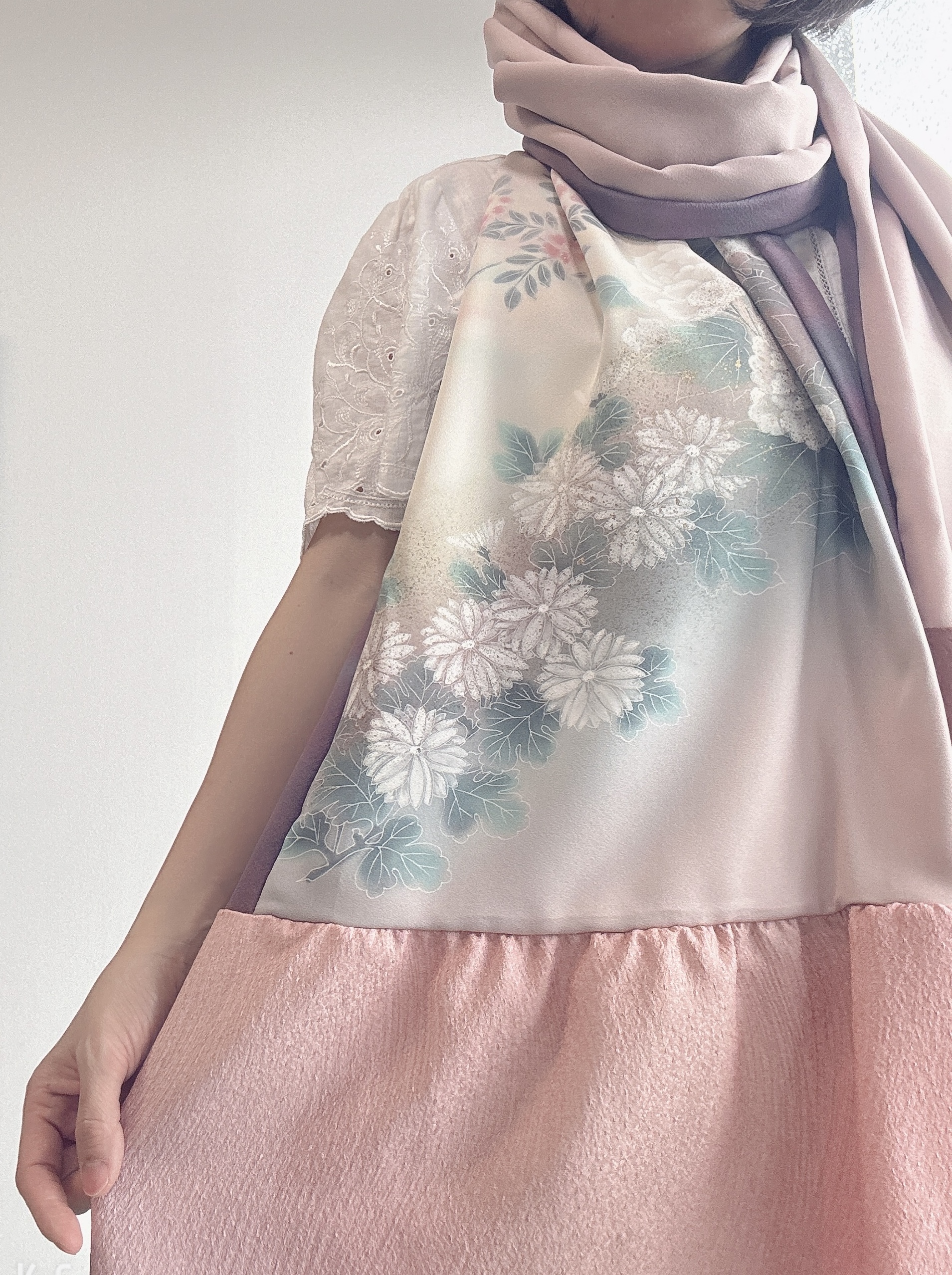 Floral Silk Kimono Scarf