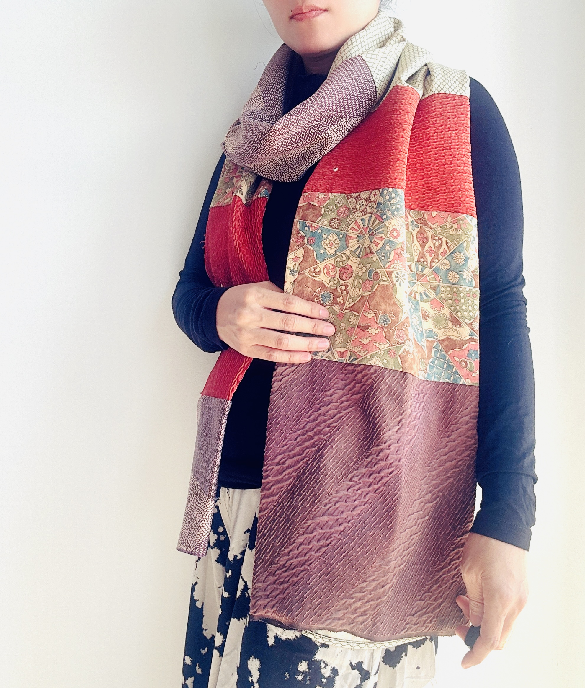 Elegant Patchwork kimono Scarf