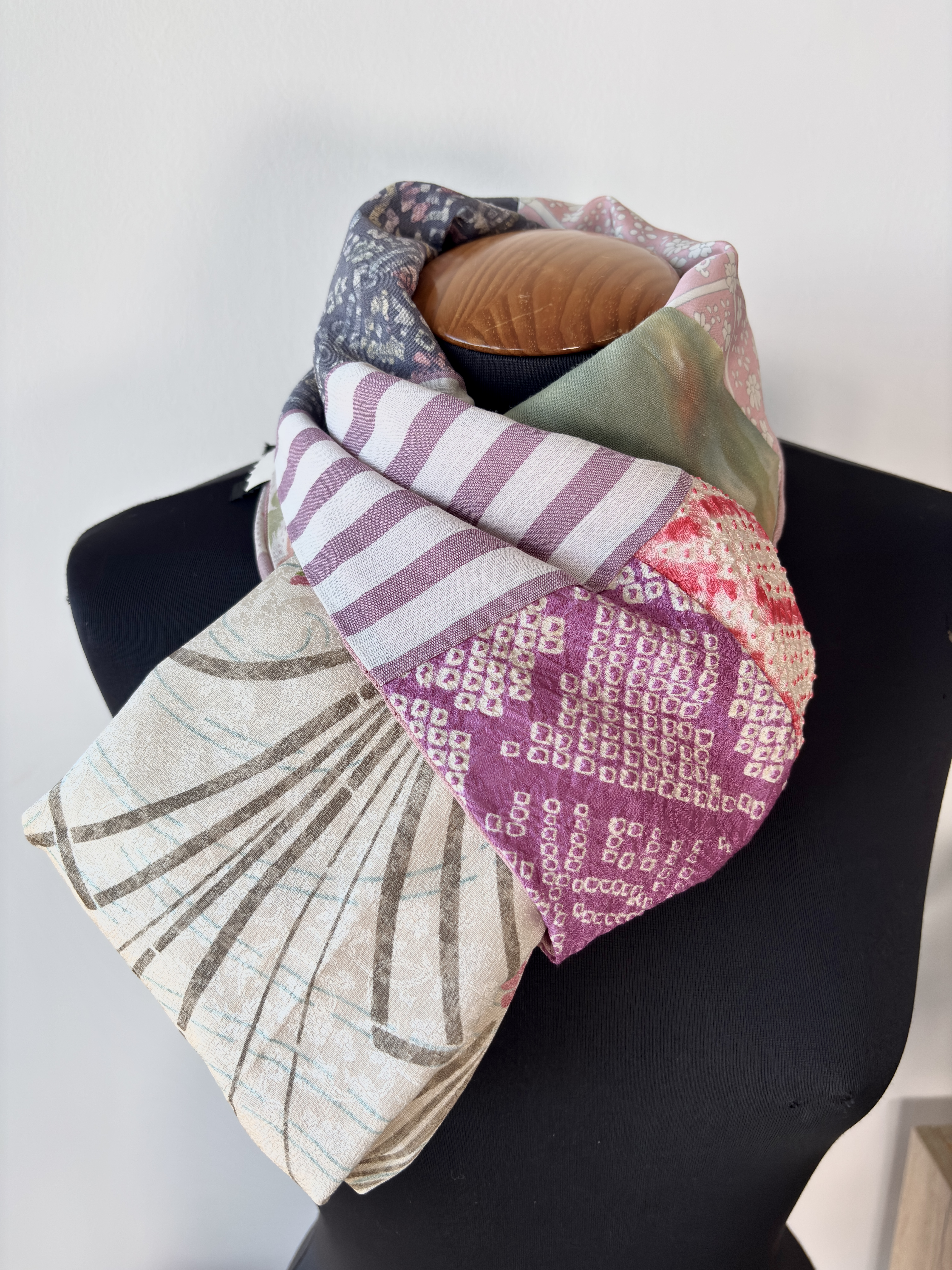 Patchwork kimono Silk Scarf