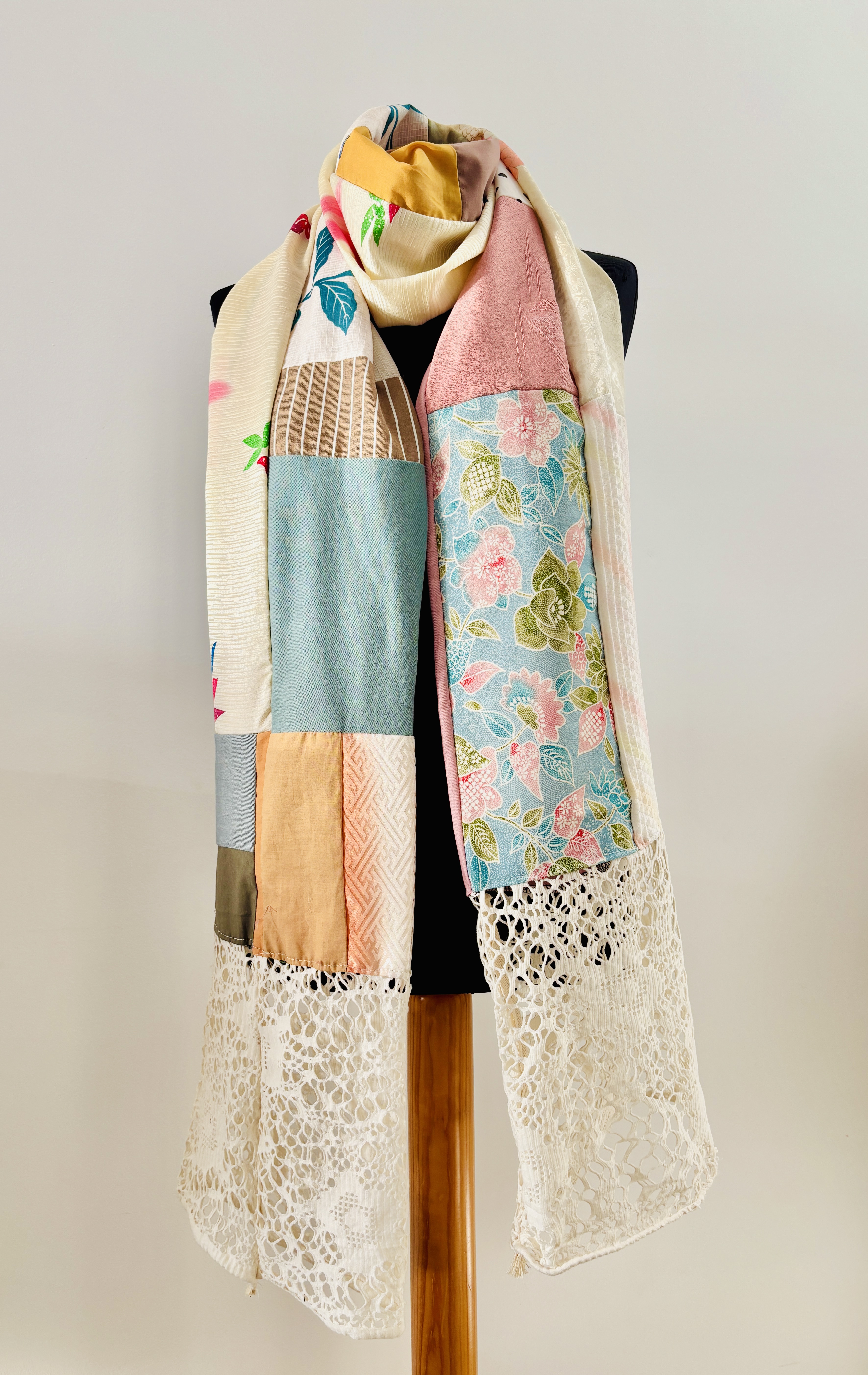Patchwork Floral  kimono Scarf
