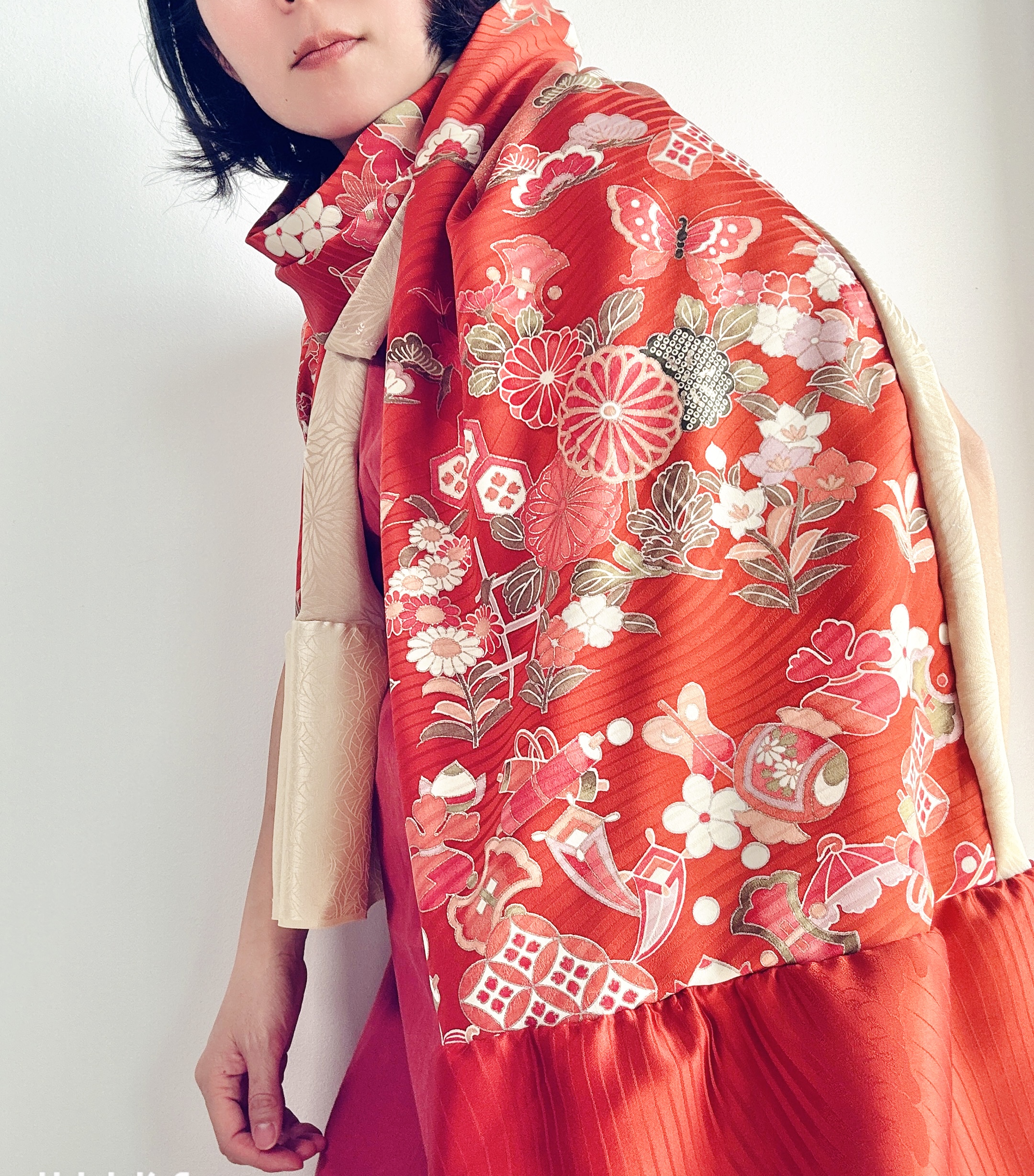 Japanese Kimono Silk Scarf