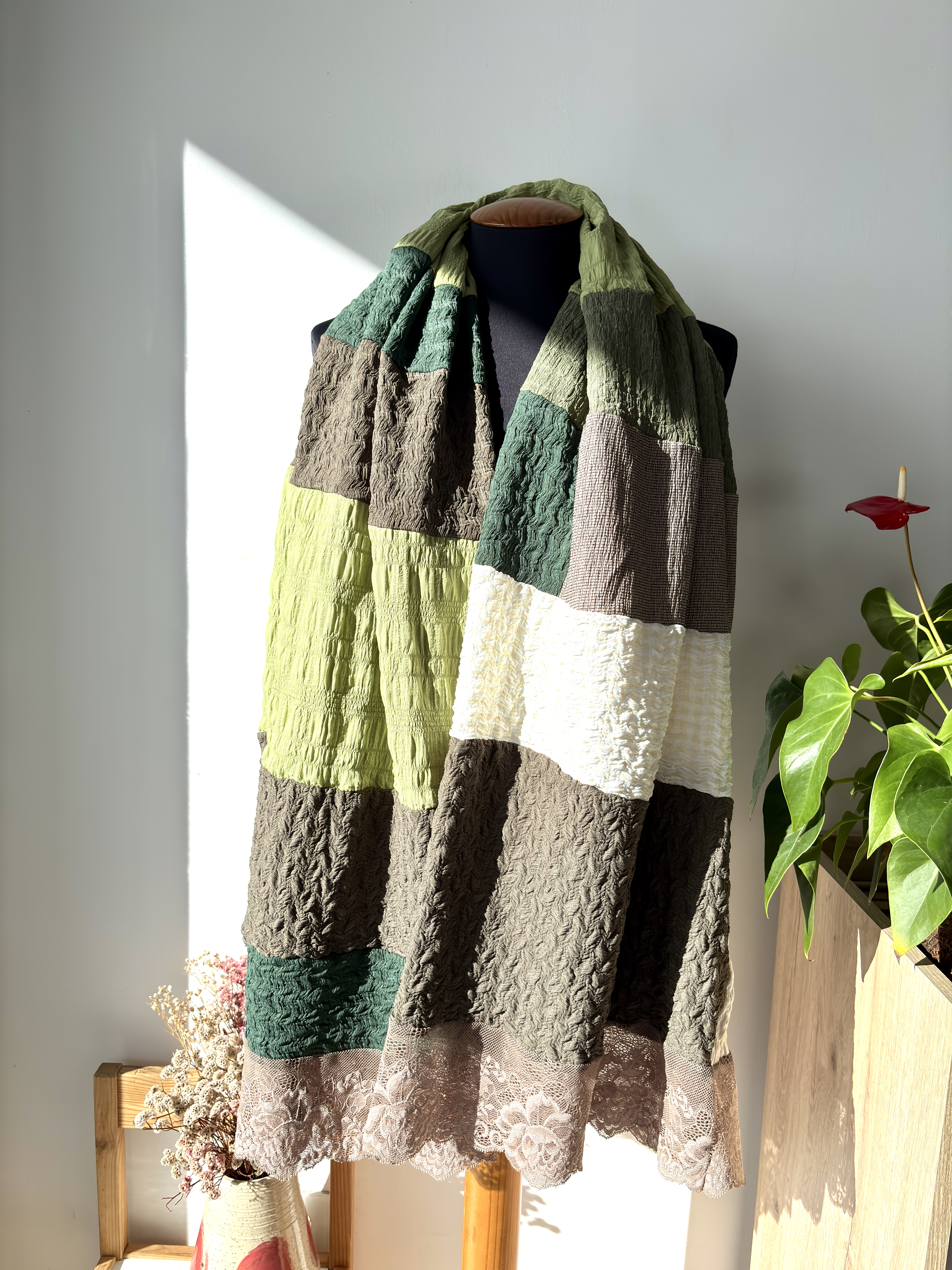Patchwork Textured Scarf