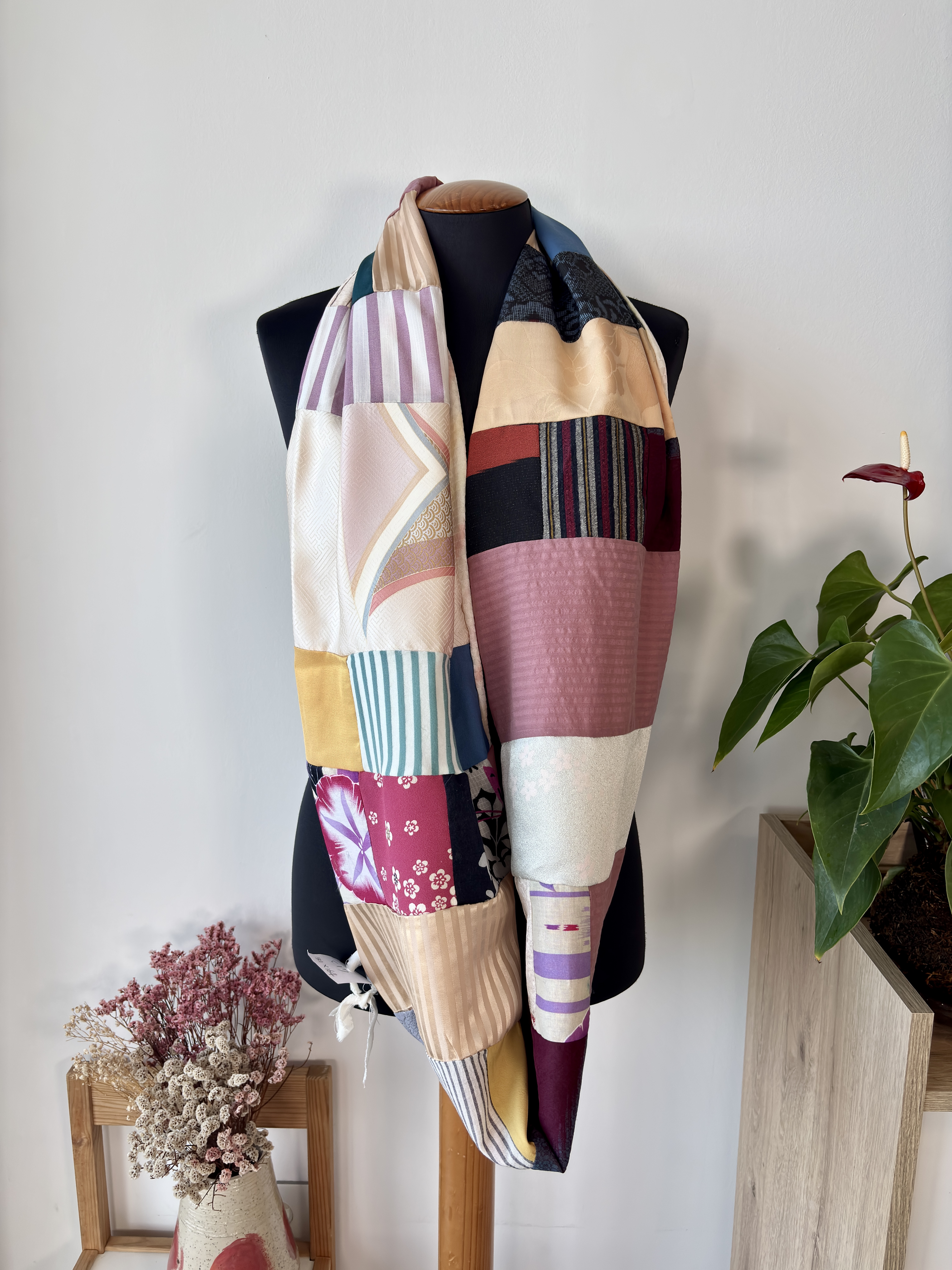 Patchwork kimono Silk Scarf