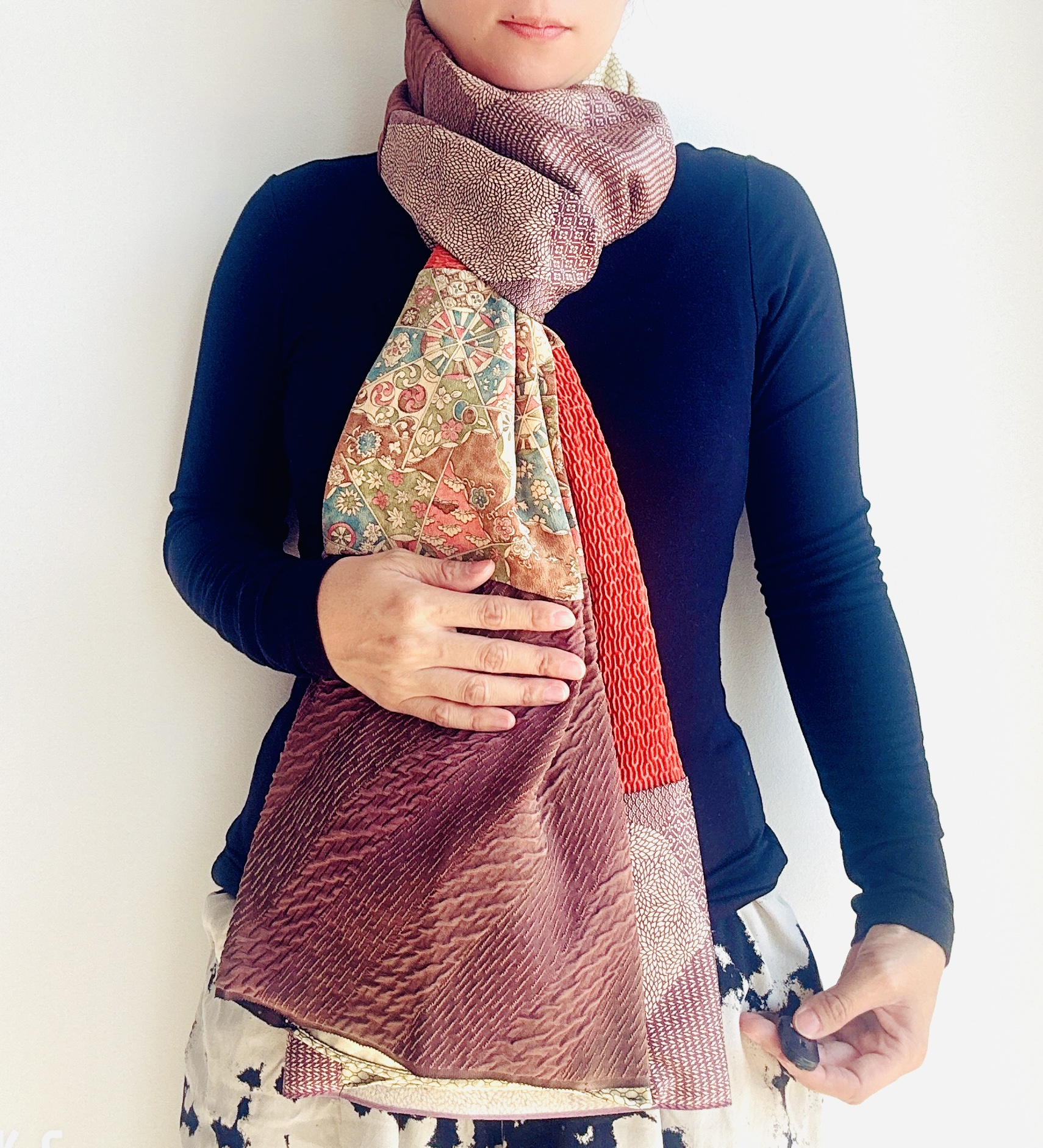 Elegant Patchwork kimono Scarf