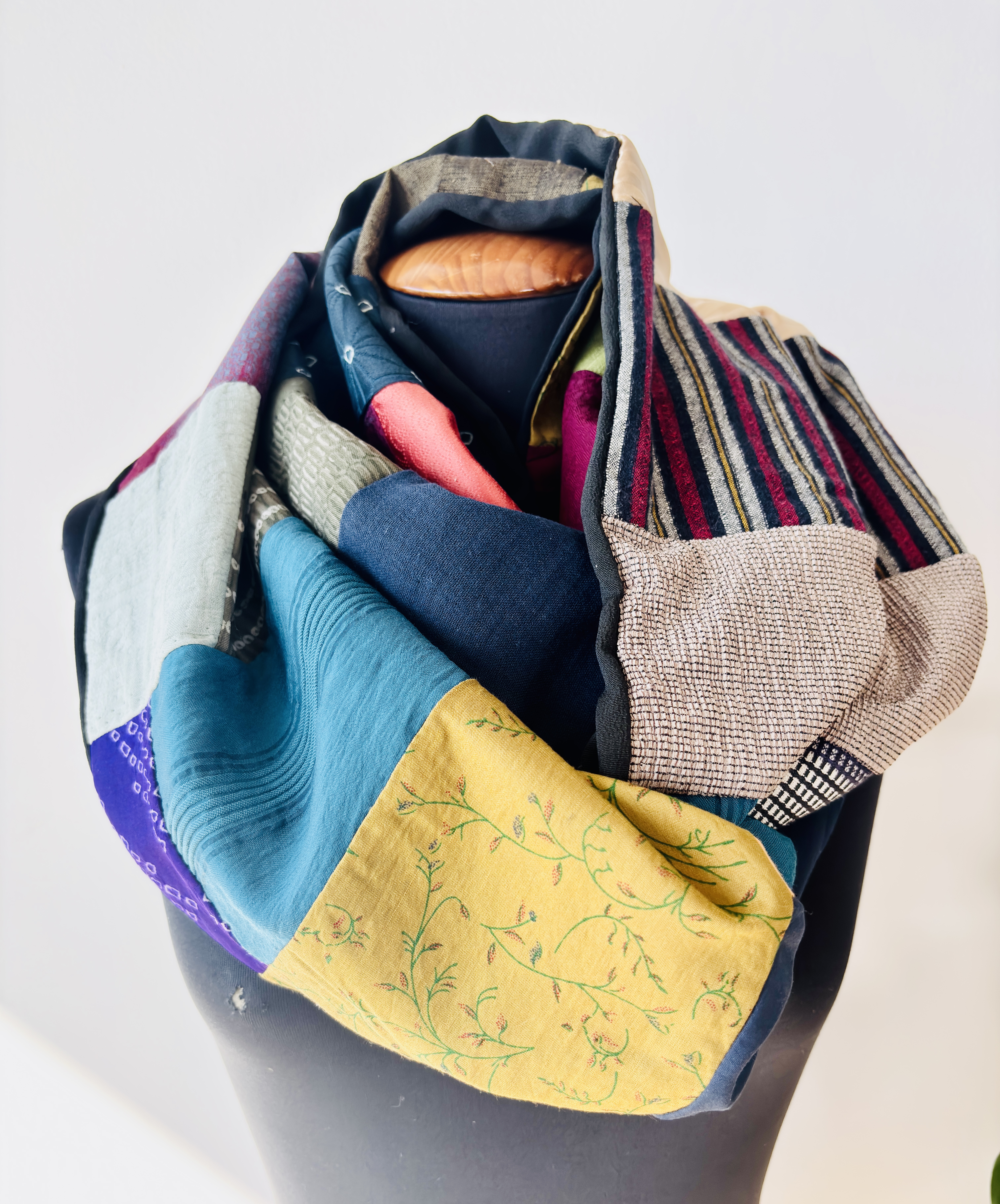 Kimono Fabric Patchwork Scarf S1