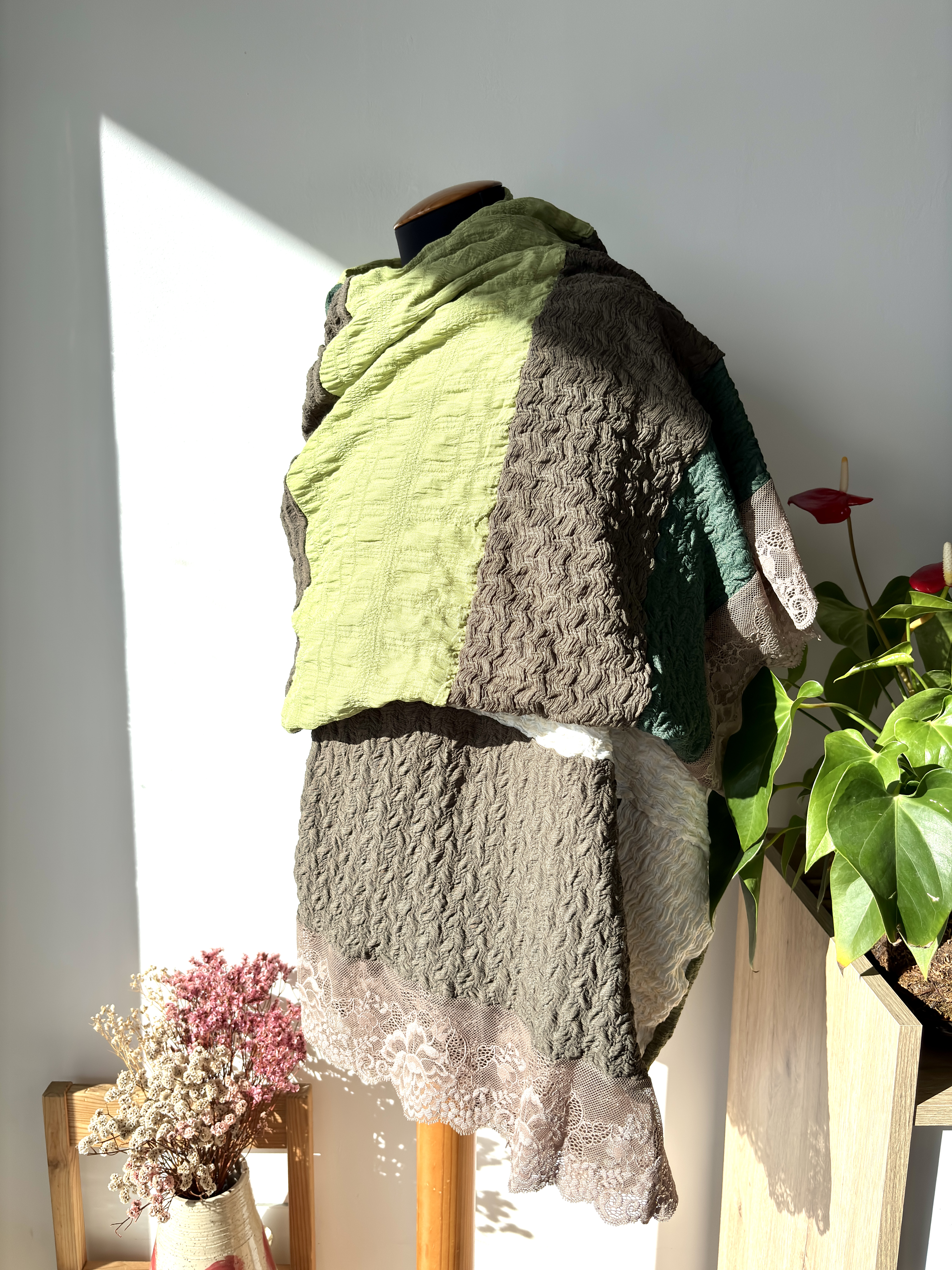 Patchwork Textured Scarf