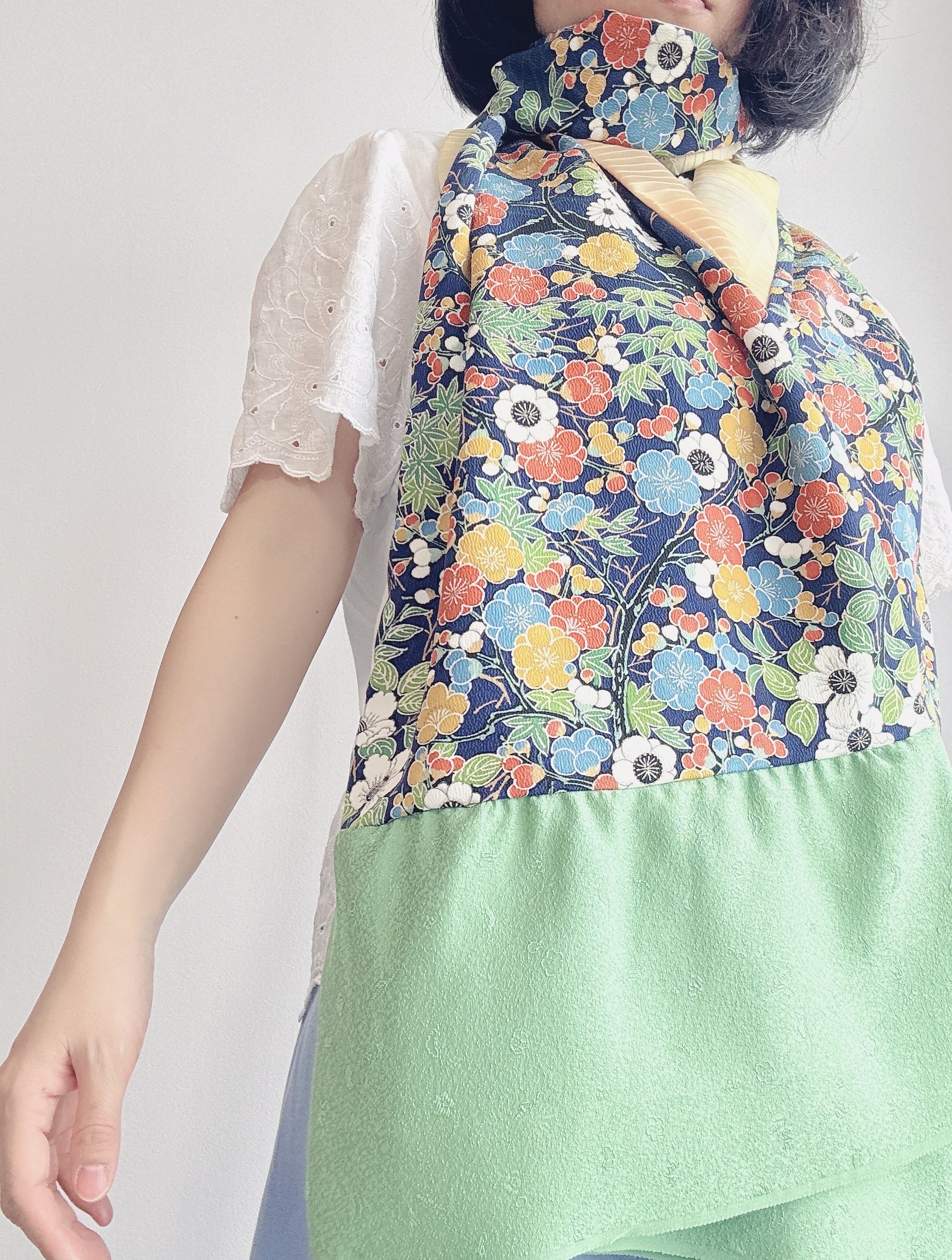 Floral silk kimono Scarf