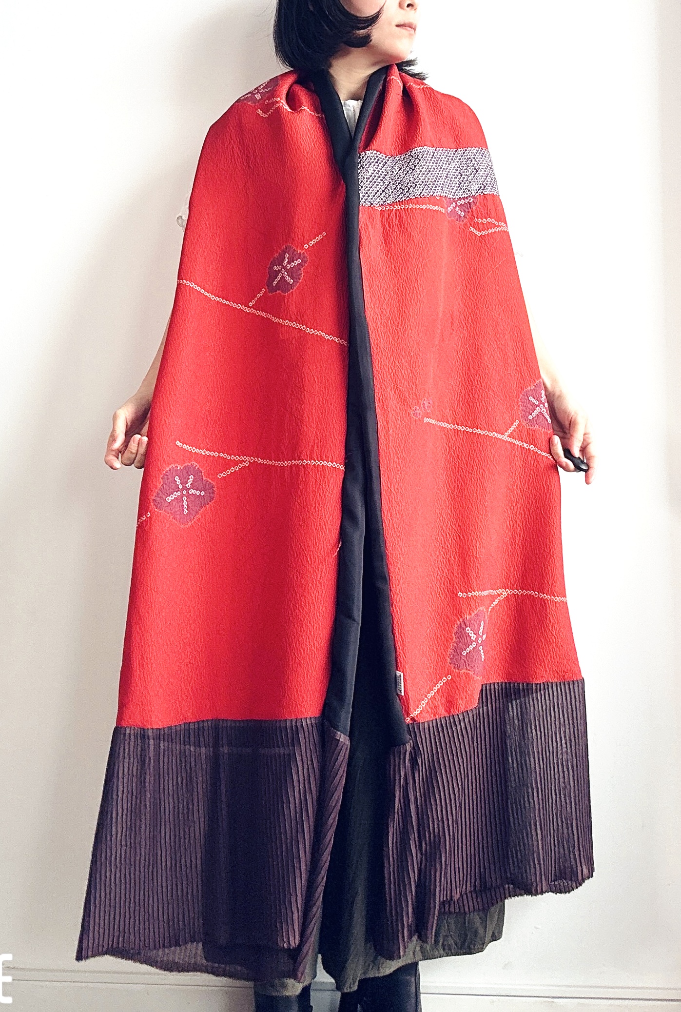 Red Oversized shibori Shawl
