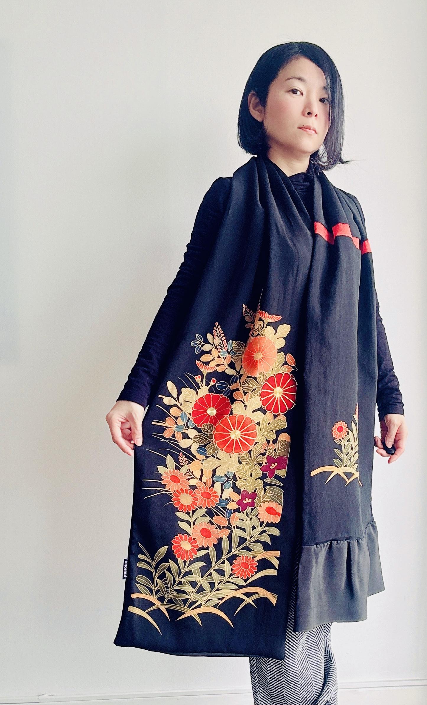 Elegant Floral Kimono Scarf