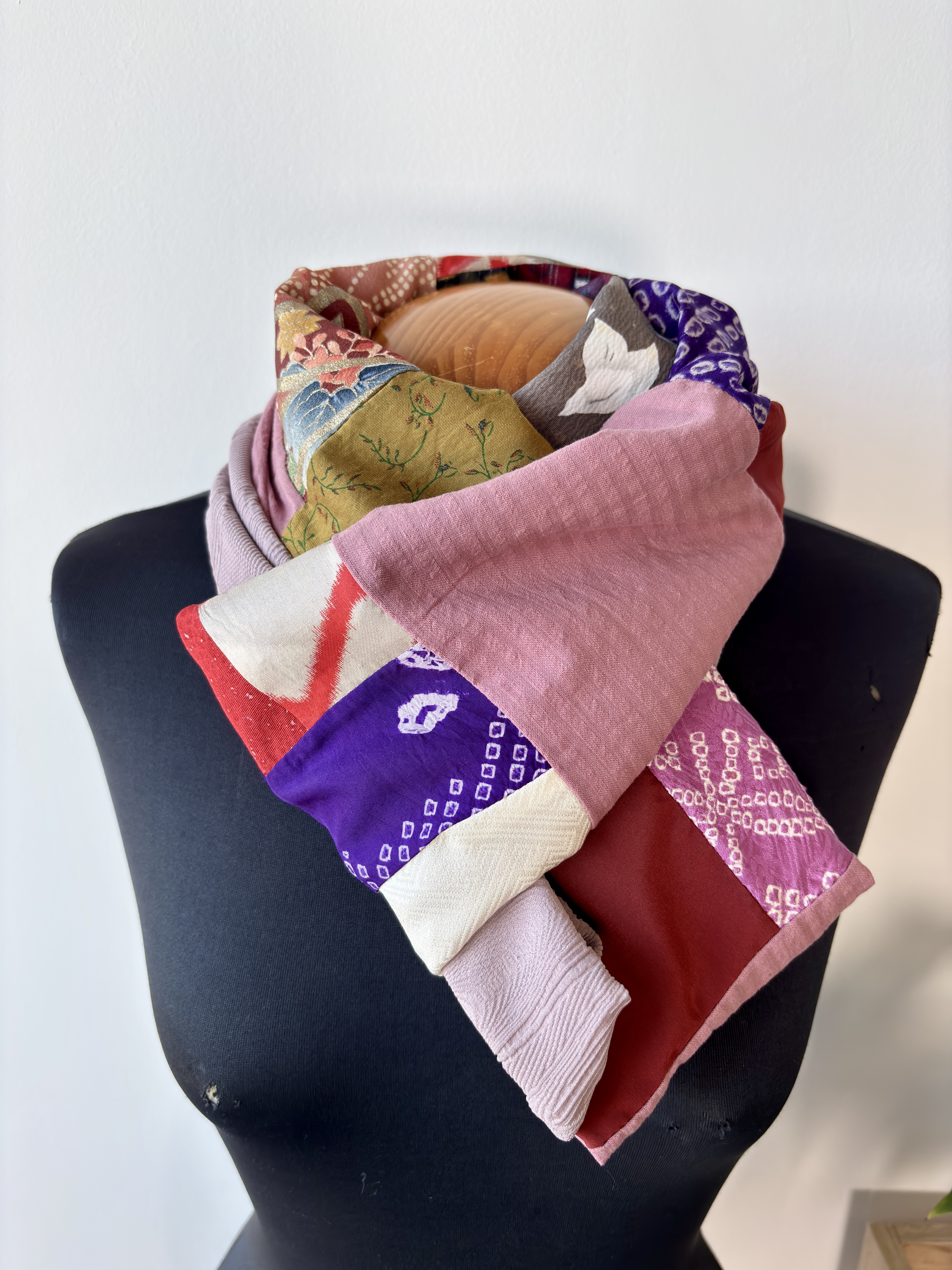 Patchwork  kimono Infinity Scarf