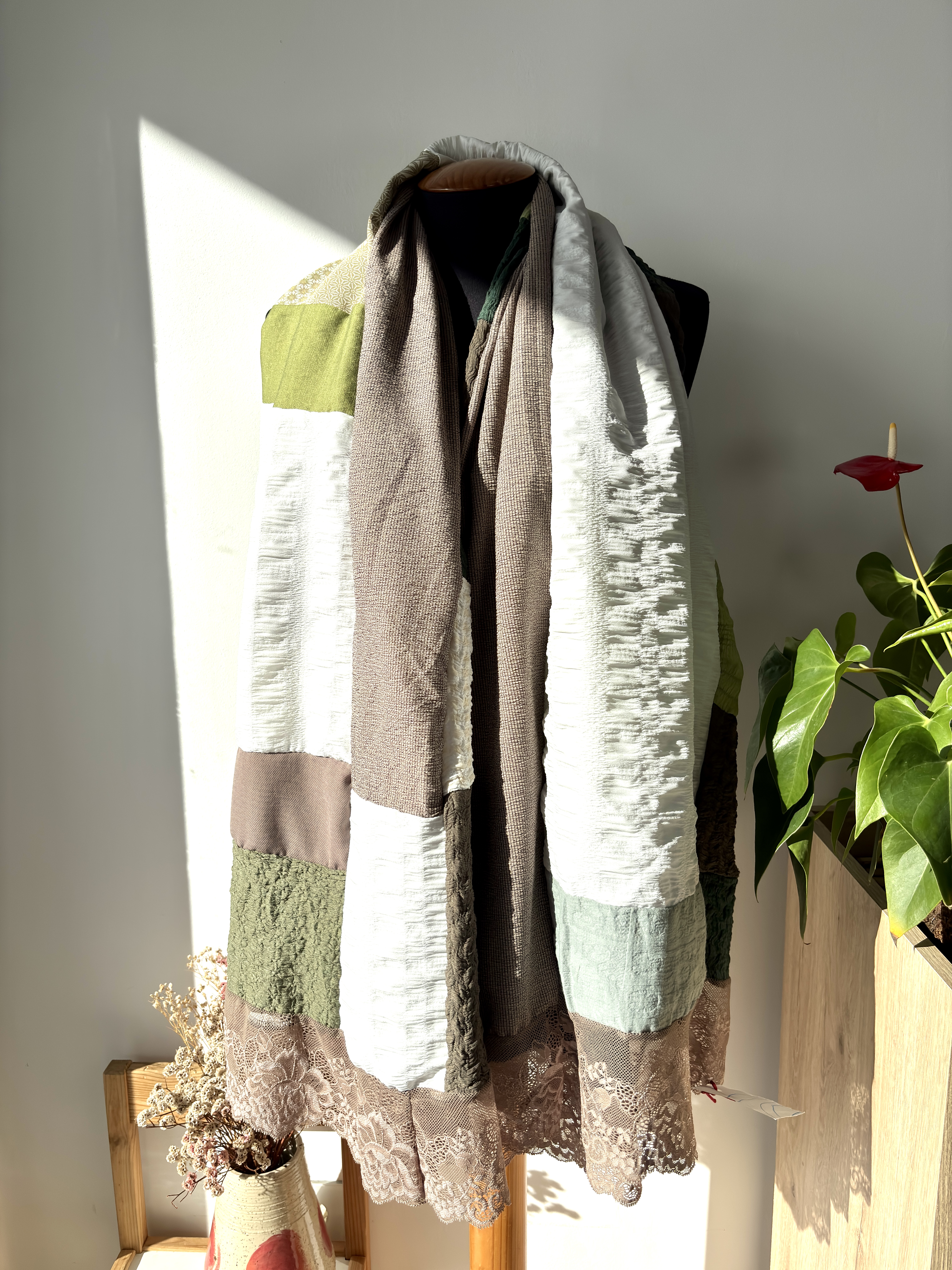 Patchwork Textured Scarf