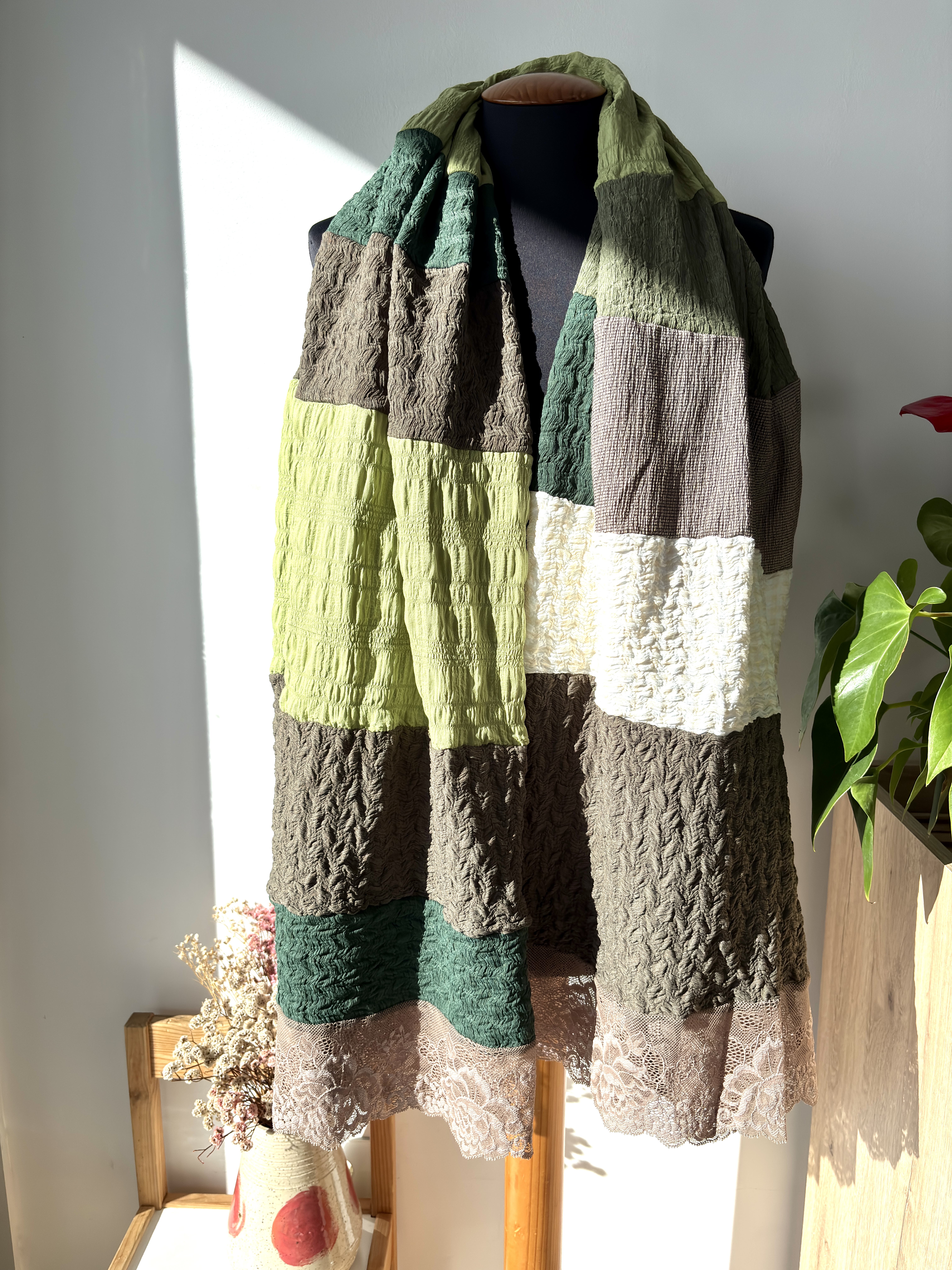 Patchwork Textured Scarf