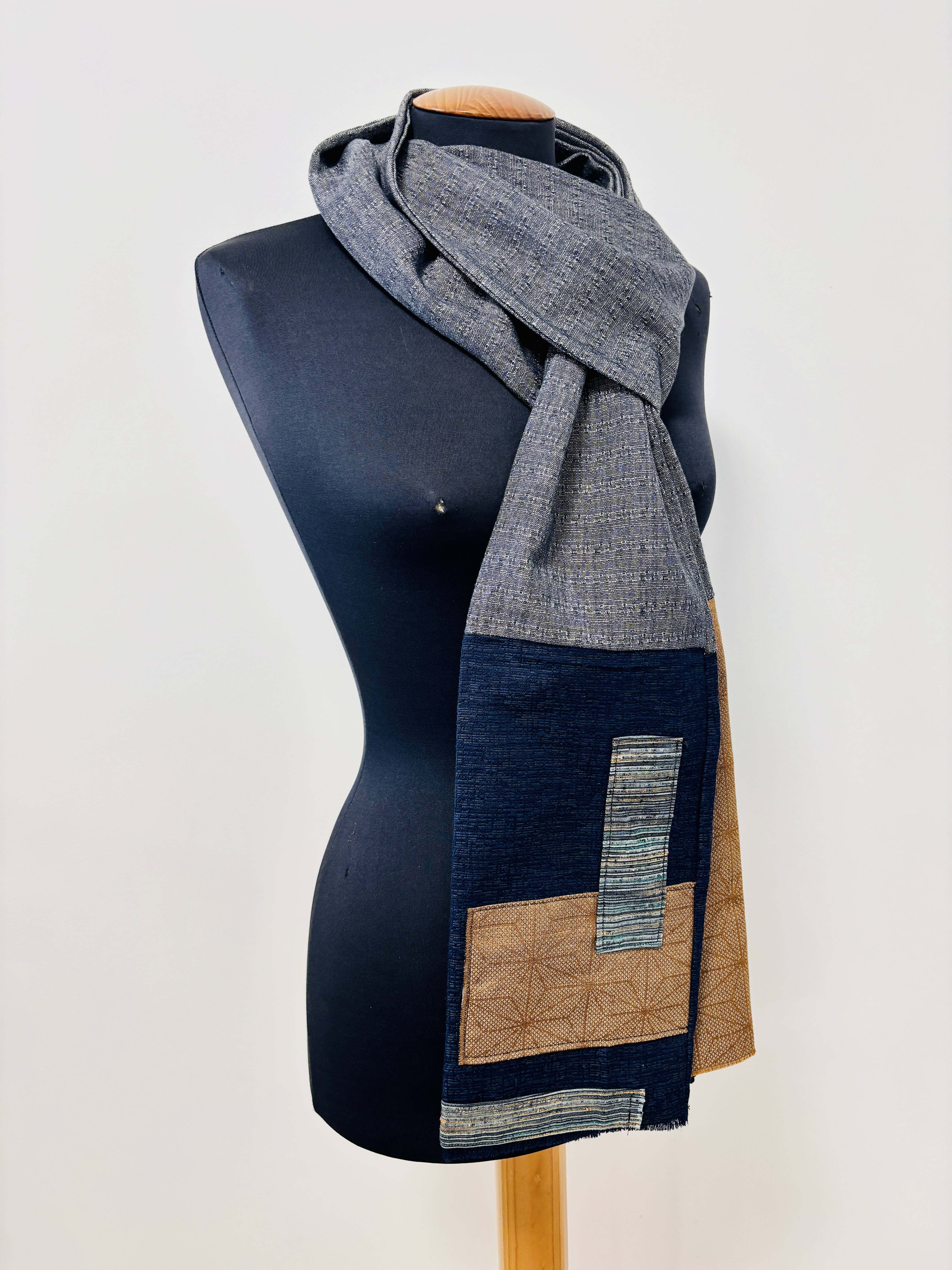Patchwork Wool & Cotton Scarf