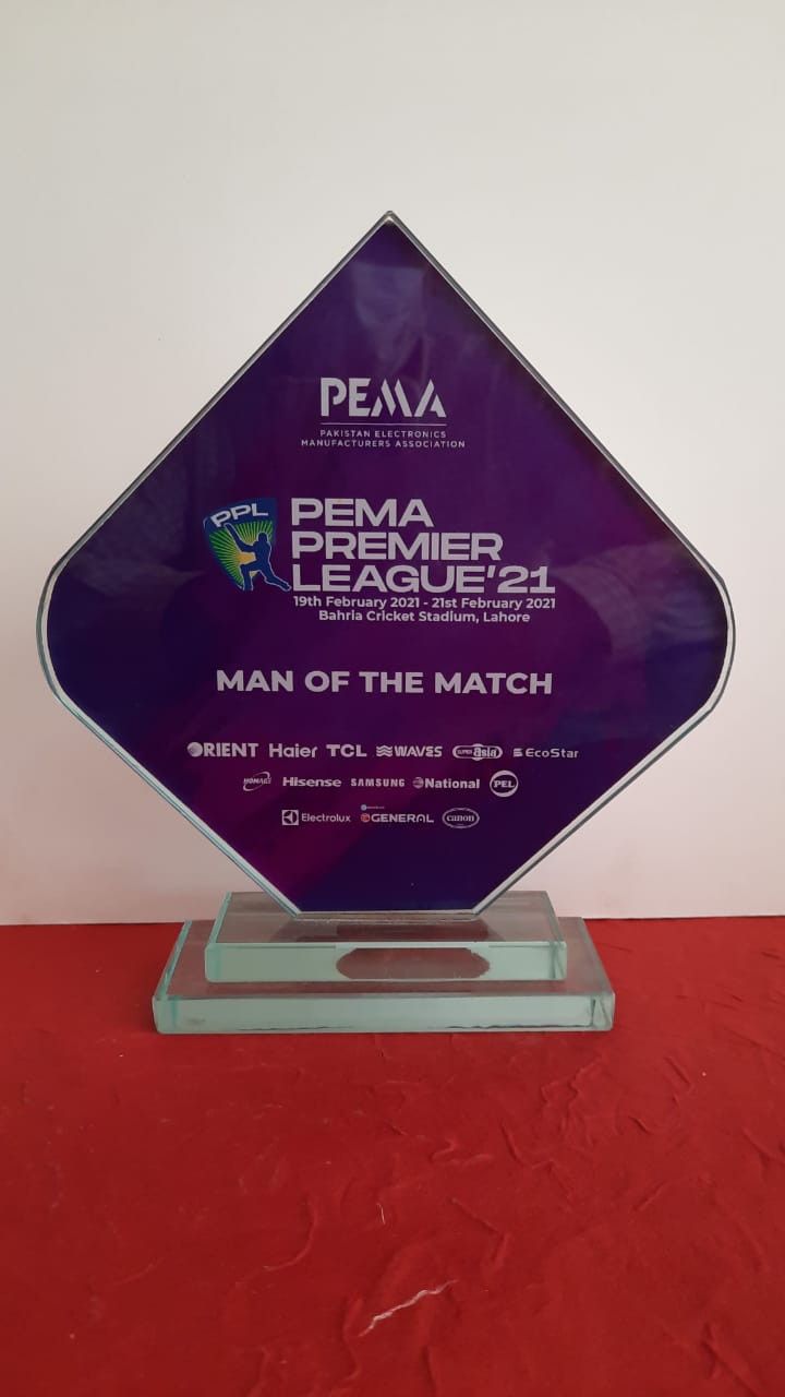 Man of the Match Acrylic Trophy Colour Print