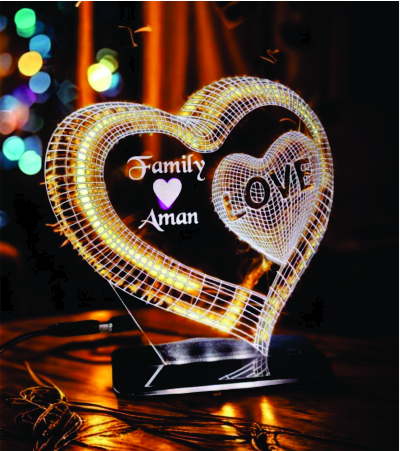 Personalized Heart LED Night Lamp