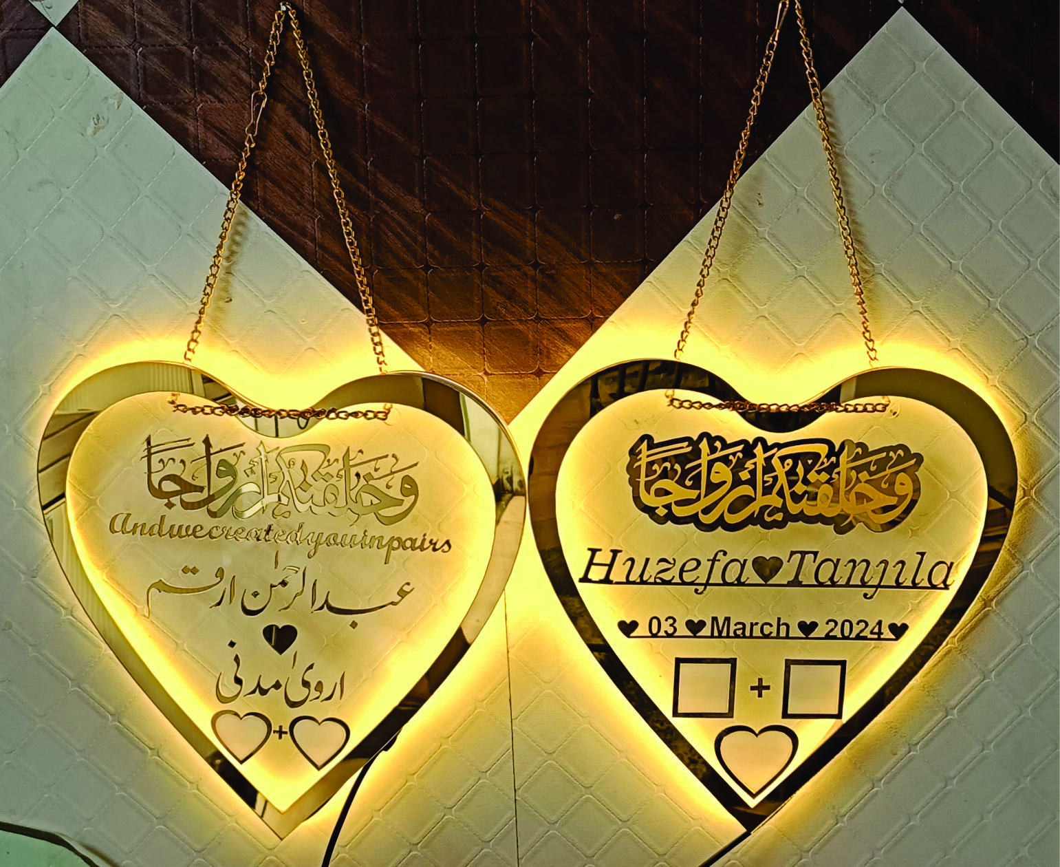 Customized Heart Shape LED Plaque