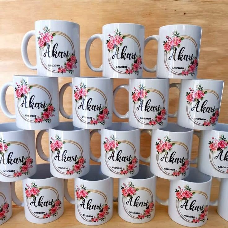 Floral Personalized White Mug