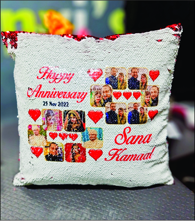 Anniversary Sequin Cushion