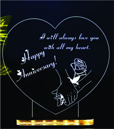 Heart-Shaped LED Anniversary Keepsake
