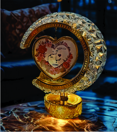 Crystal Crescent Heart Table Decor