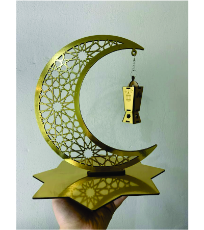 Golden Crescent Moon Decor
