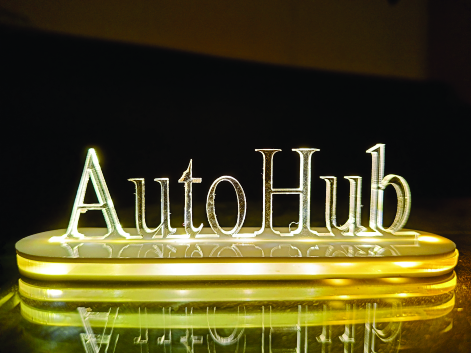 AutoHub LED Desk Nameplate