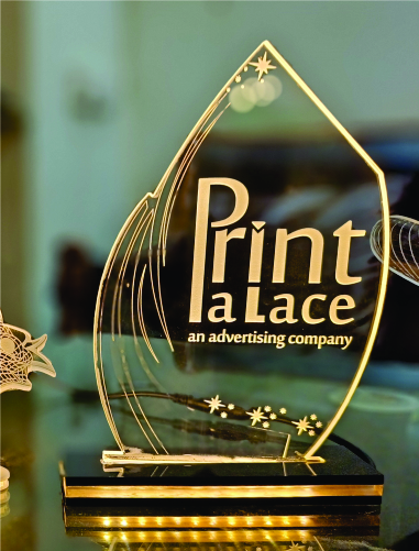 Custom Acrylic Award Trophy with Led LIght