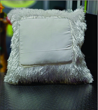 Shaggy White Cushion