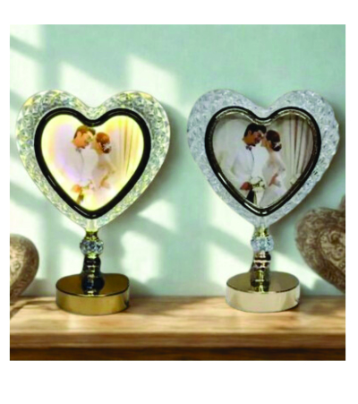 Heart-Shaped Crystal Photo Frame