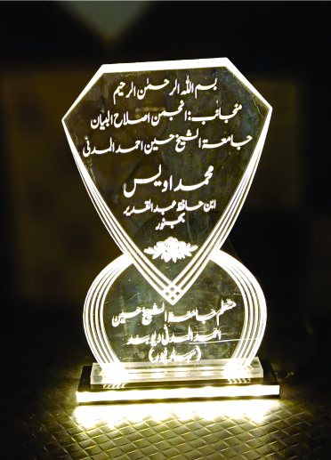 Customised Acrylic Trophy Award with Led Light