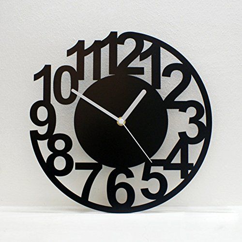 Modern Black Number Wall Clock
