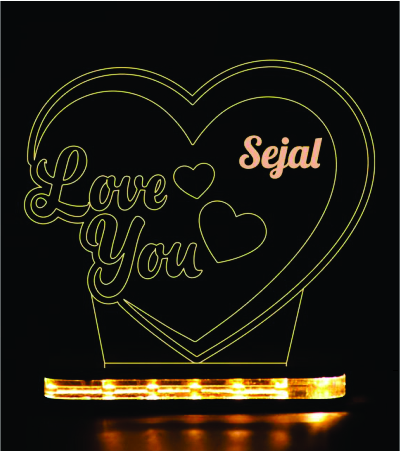Personalized Heart LED Acrylic Lamp