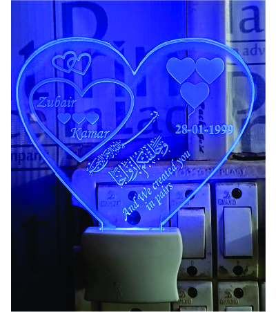 Personalized Heart LED Night Lamp