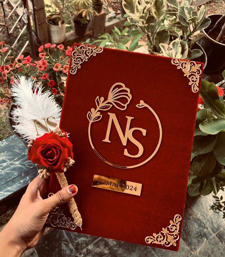 Personalized Velvet Maroon Wedding Booklet