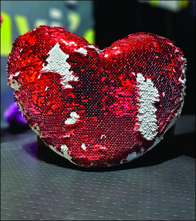 Heart Shape Sequin Pillow