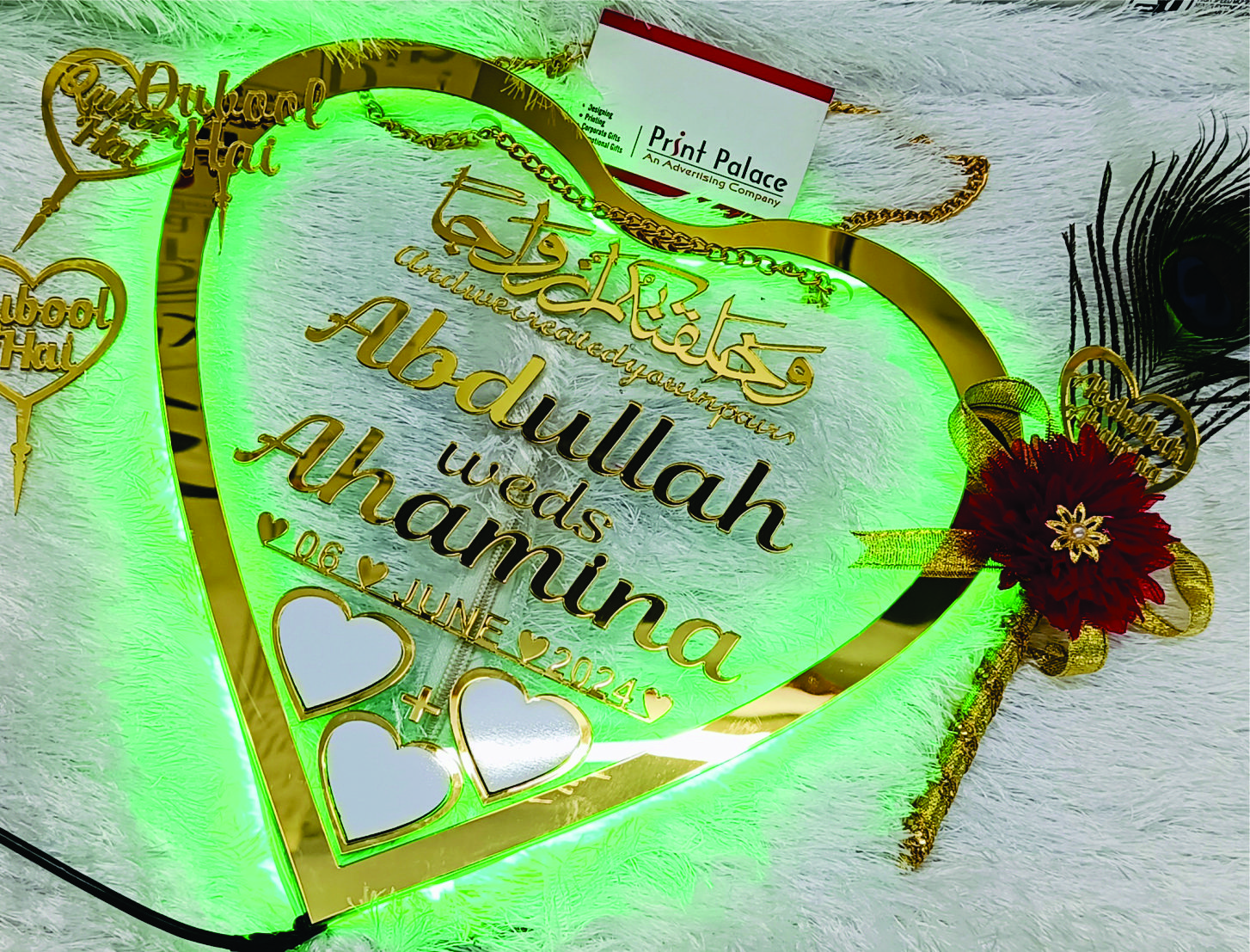 Personalized Wedding Heart LED Display