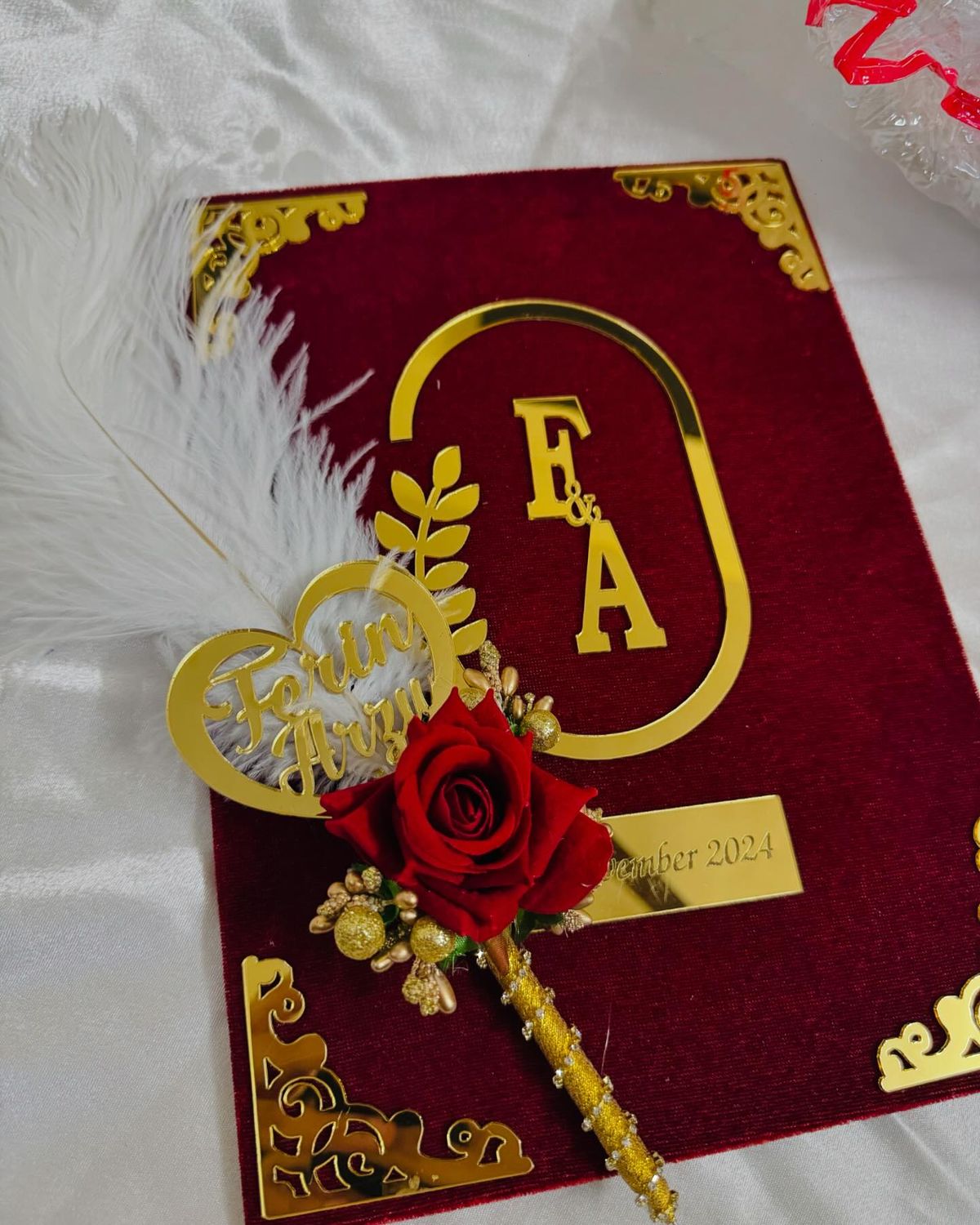 Elegant Velvet Wedding Invitation Card