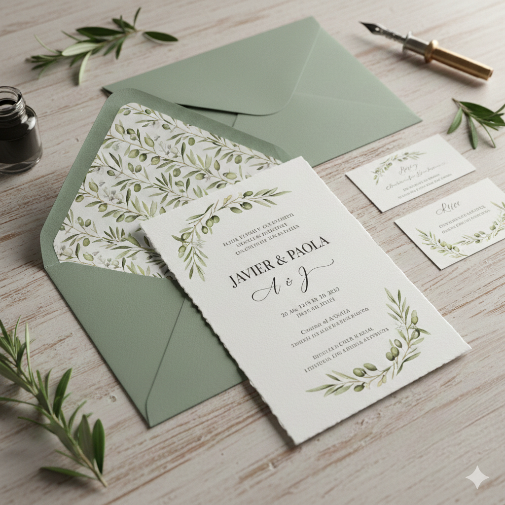 INVITACIÓN + SOBRE FORRADO