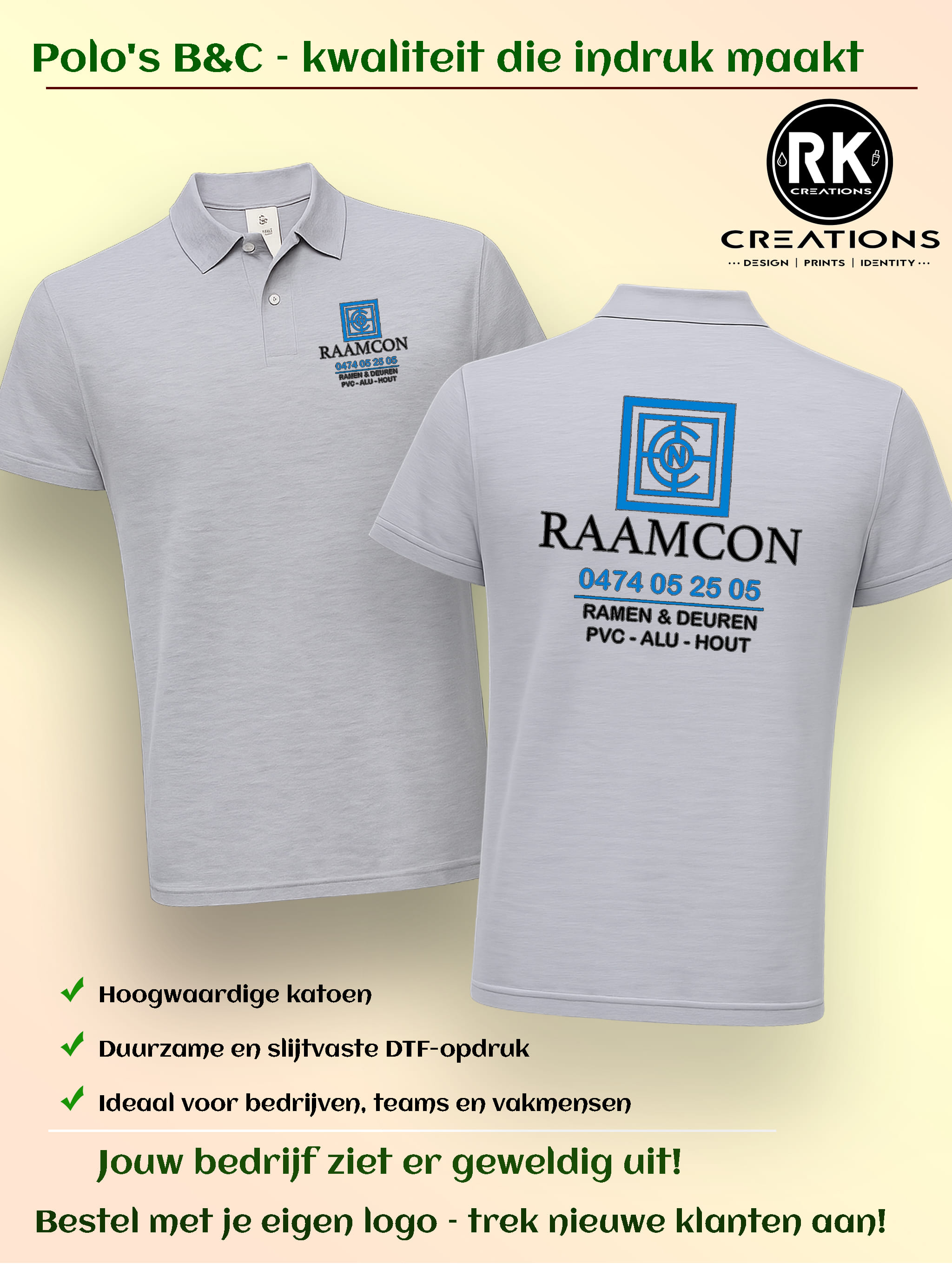 Kledingset met eigen logo RAAMCON