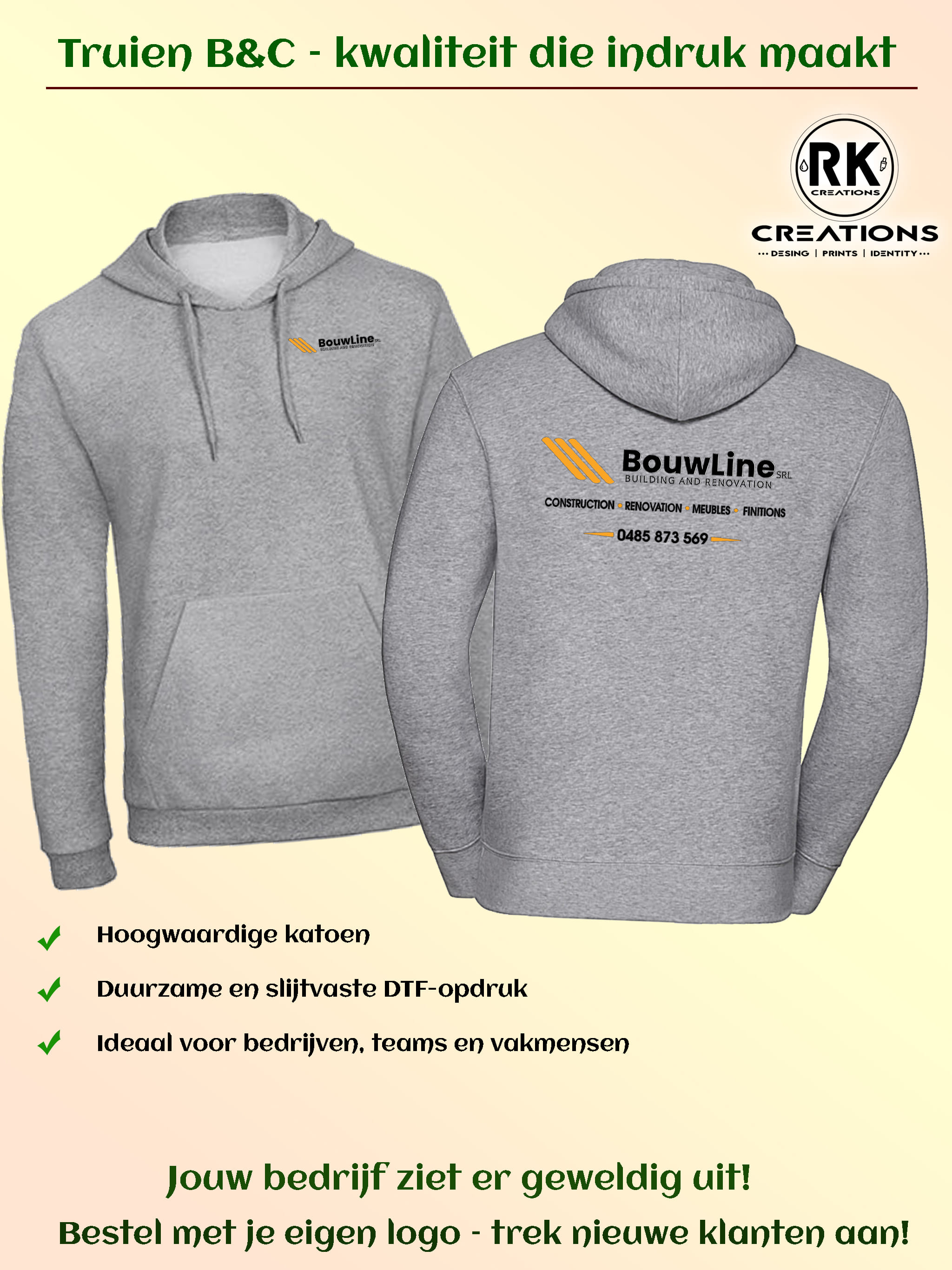 Kledingset met eigen logo BOUWLINE SRL