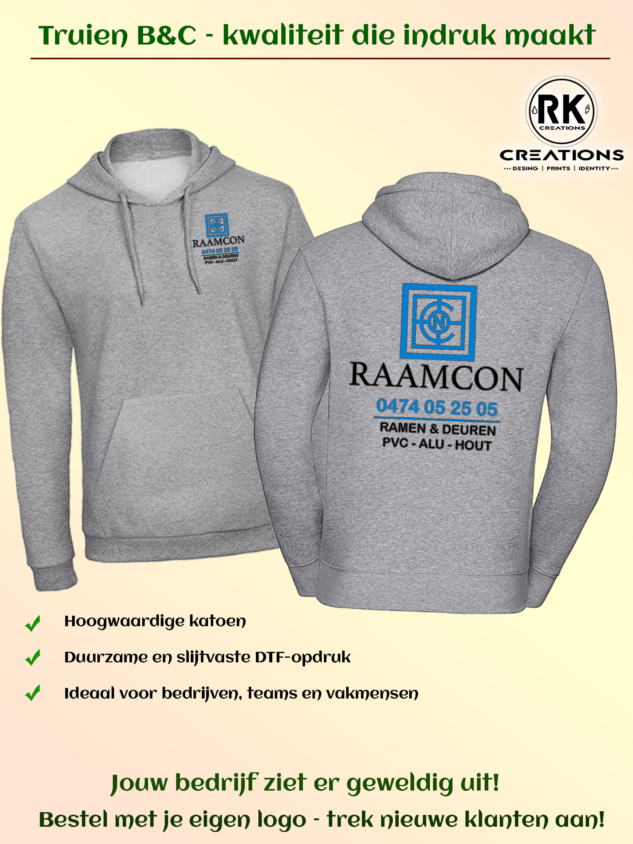 Kledingset met eigen logo RAAMCON