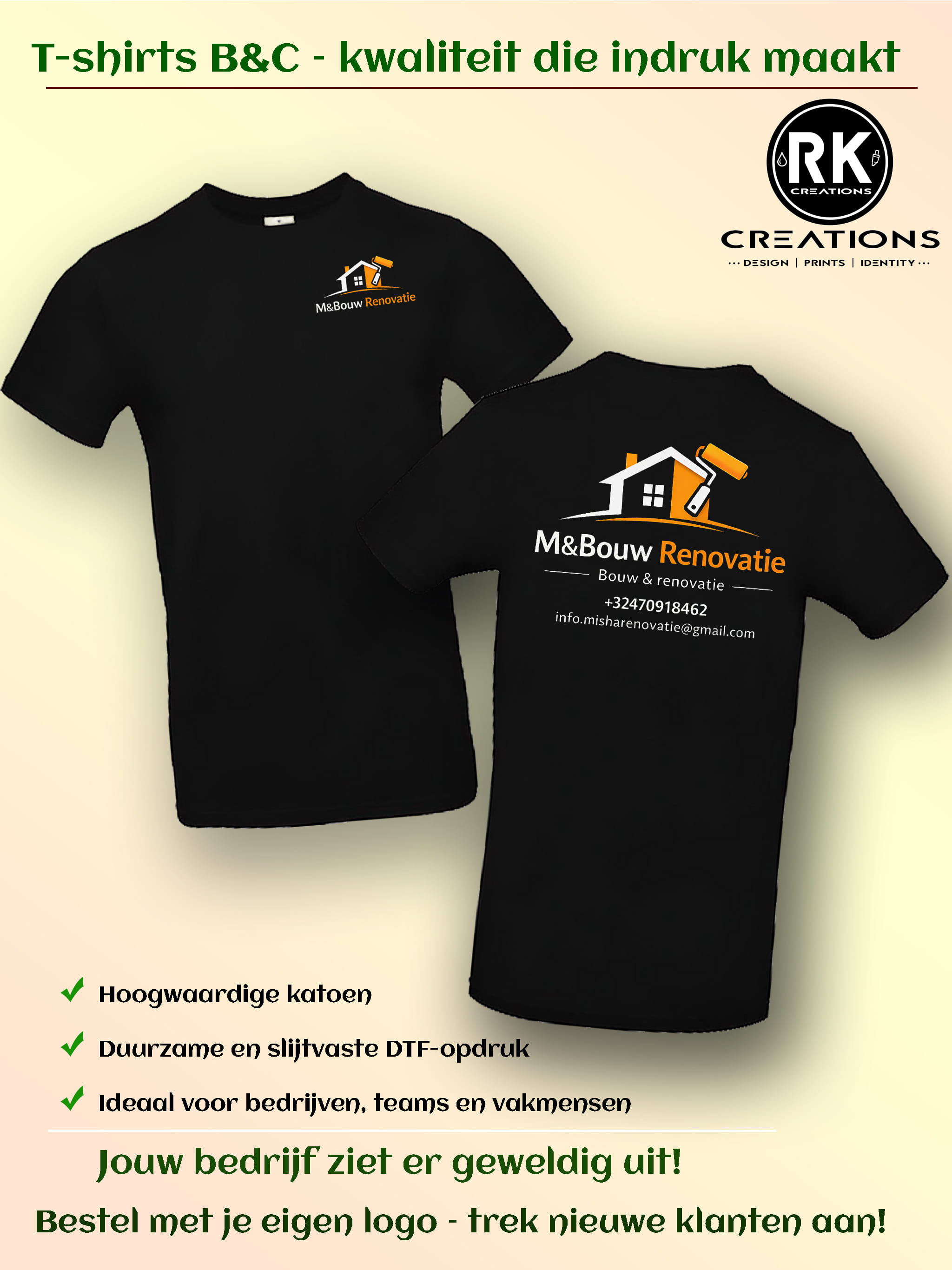 Kledingset met eigen logo M&BOUW RENOVATIE