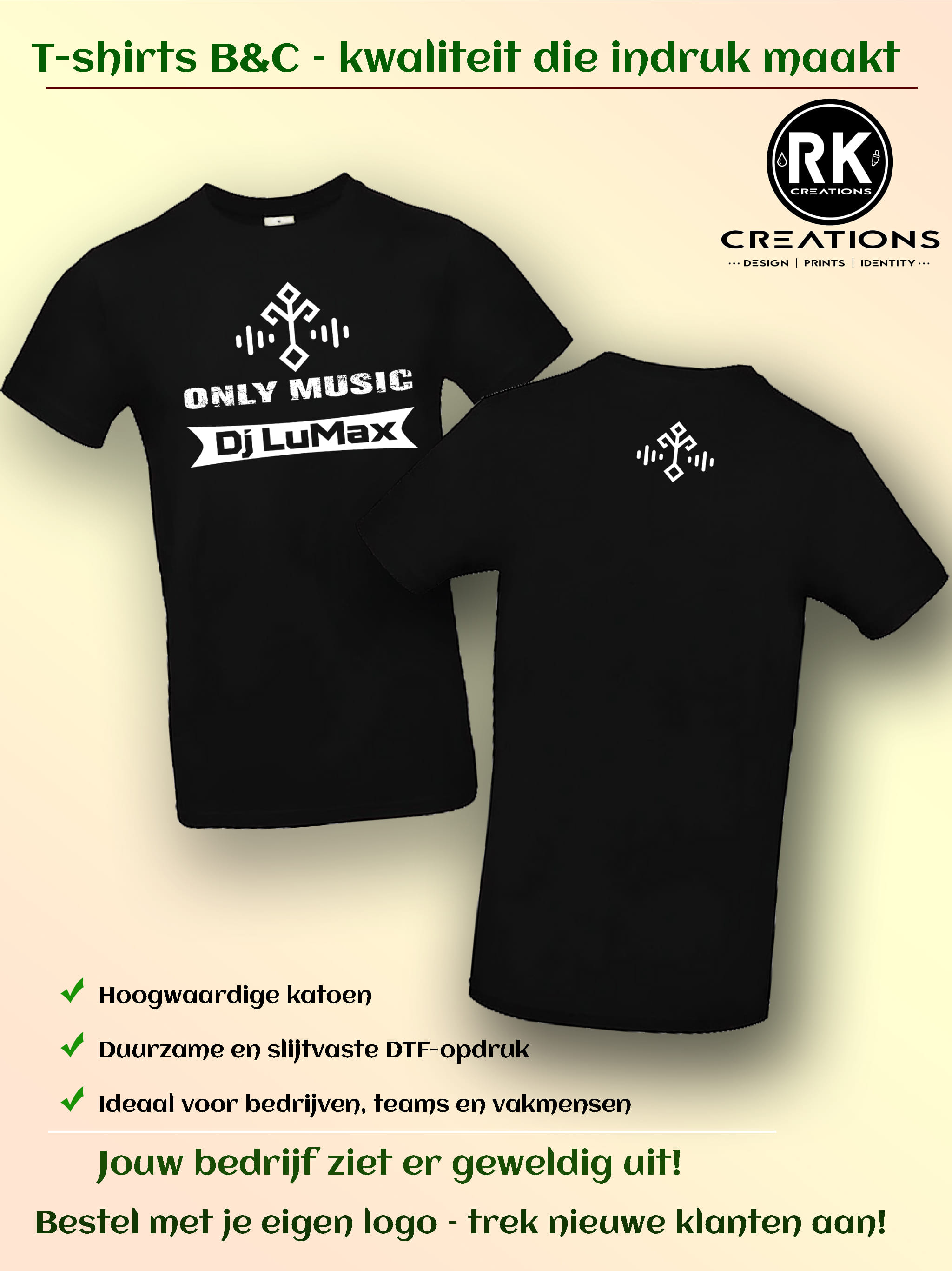 Kledingset met eigen logo DJ LUMAX