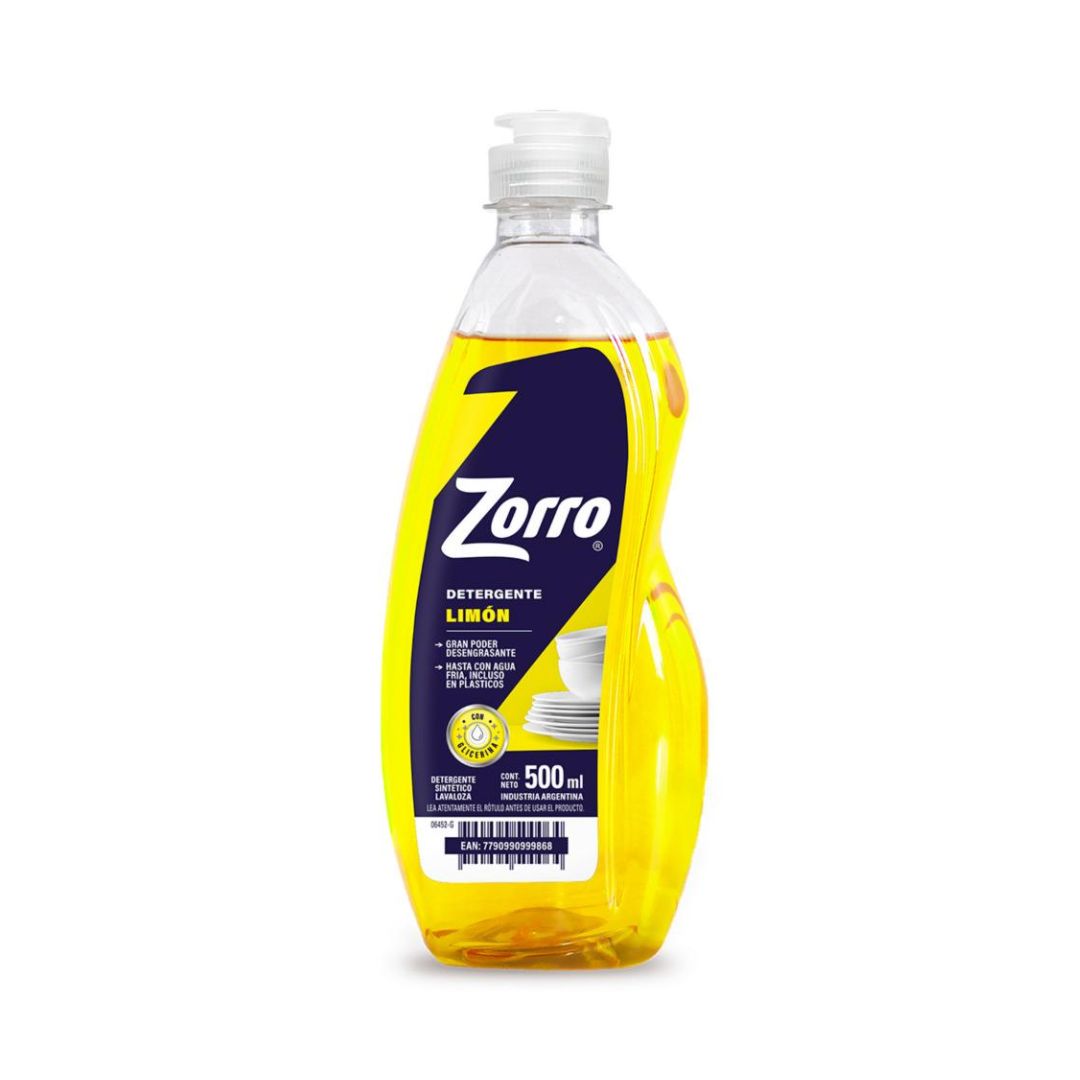 Detergente Zorro Limón 500ml