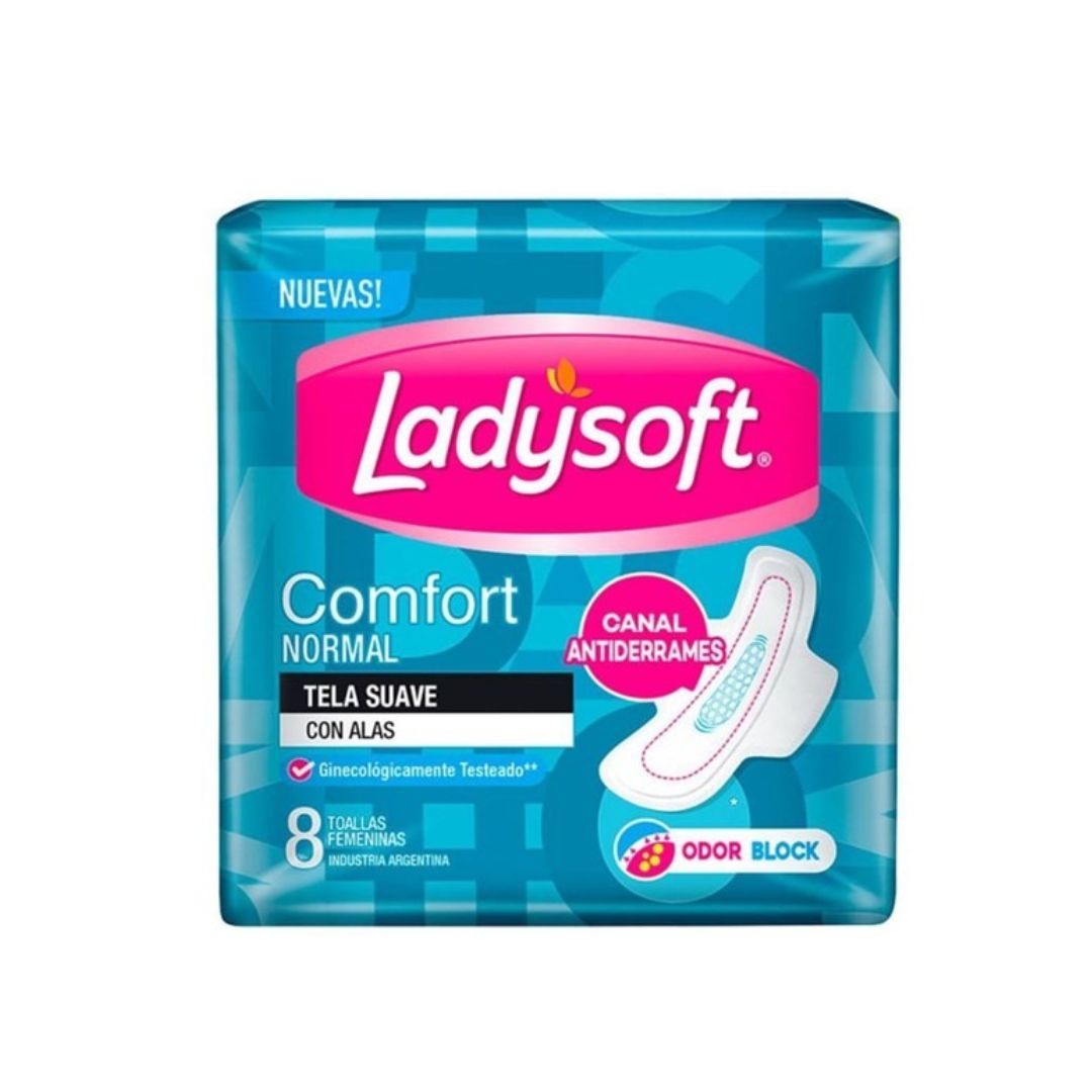 LadySoft Toallas Femeninas Comfort Normal - 8 unidades