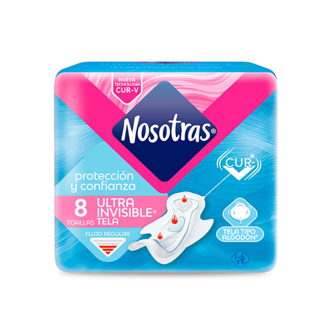 Nosotras Toallas Femeninas Ultra Invisible - 8 unidades